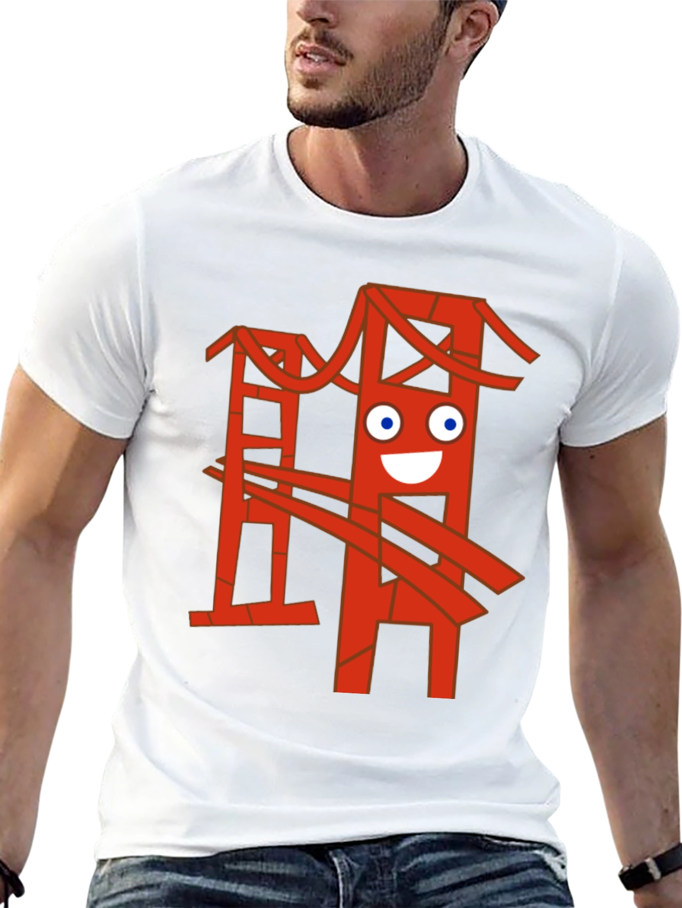 Funny Bridge Graphic T-Shirt - Black