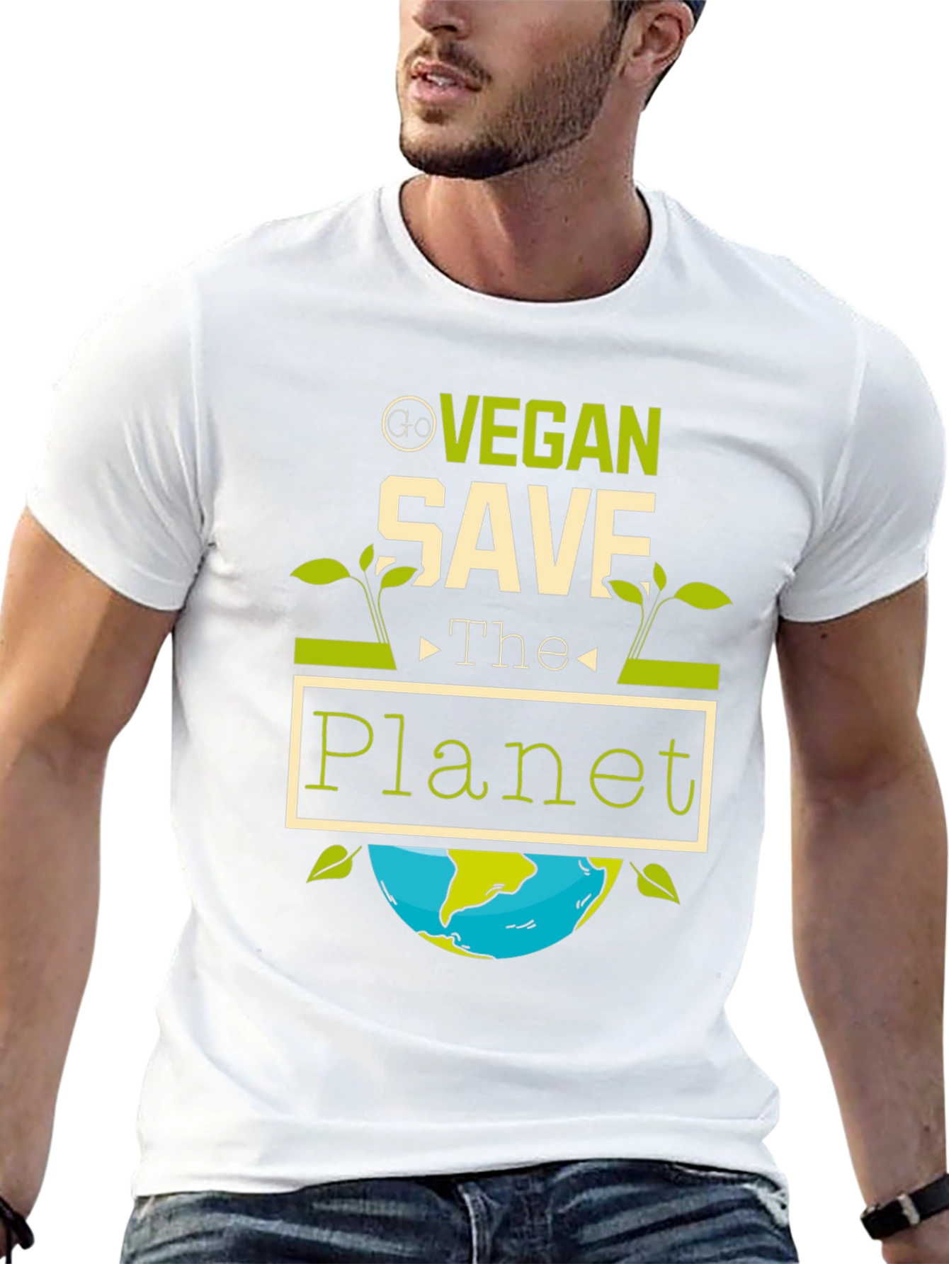 Go Vegan Save the Planet T-Shirt - Eco-Friendly