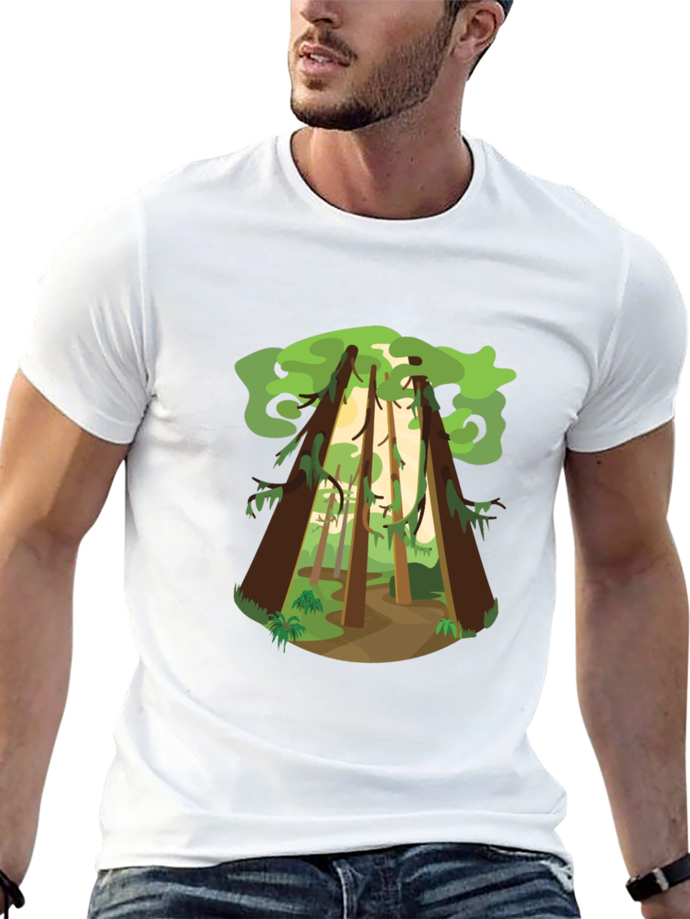 Forest Print Black T-Shirt