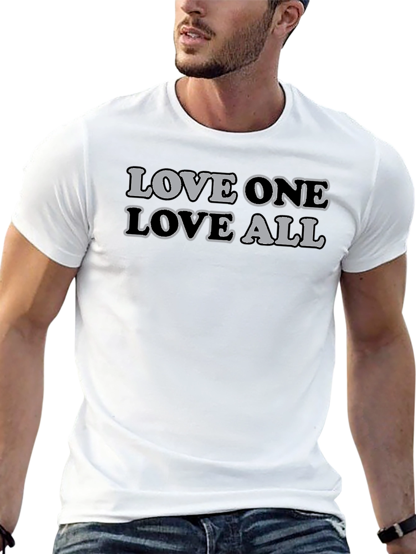 Love One Love All Graphic T-Shirt - Black