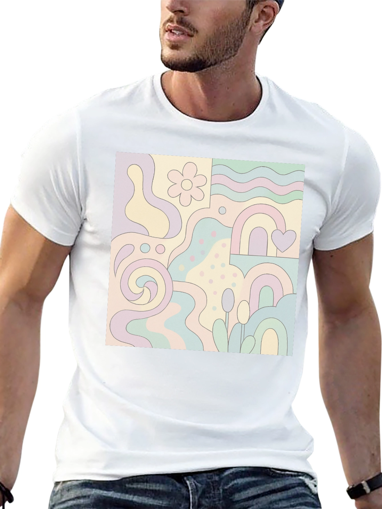 Retro Patterned Graphic Tee
