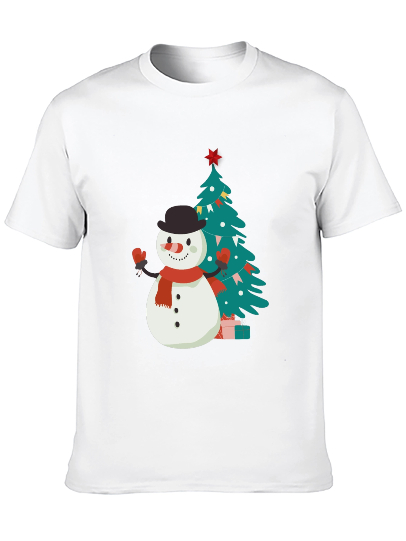 Festive Snowman & Tree Graphic Tee