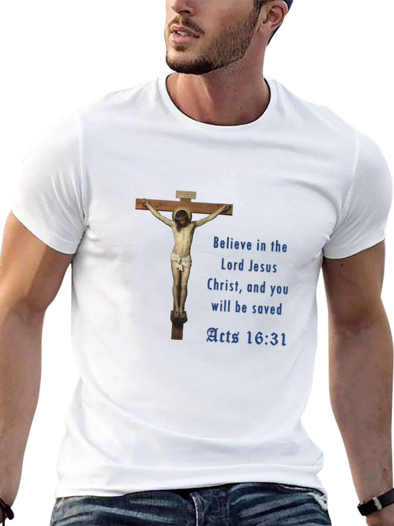 Believe Lord Jesus Black Graphic T-Shirt