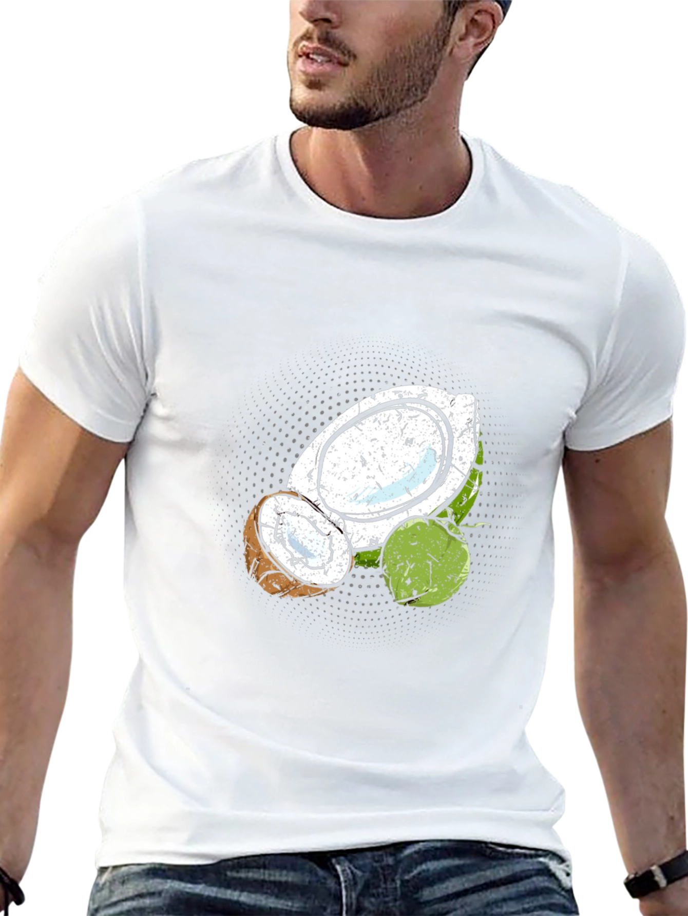 Coconut Graphic Print Black T-Shirt