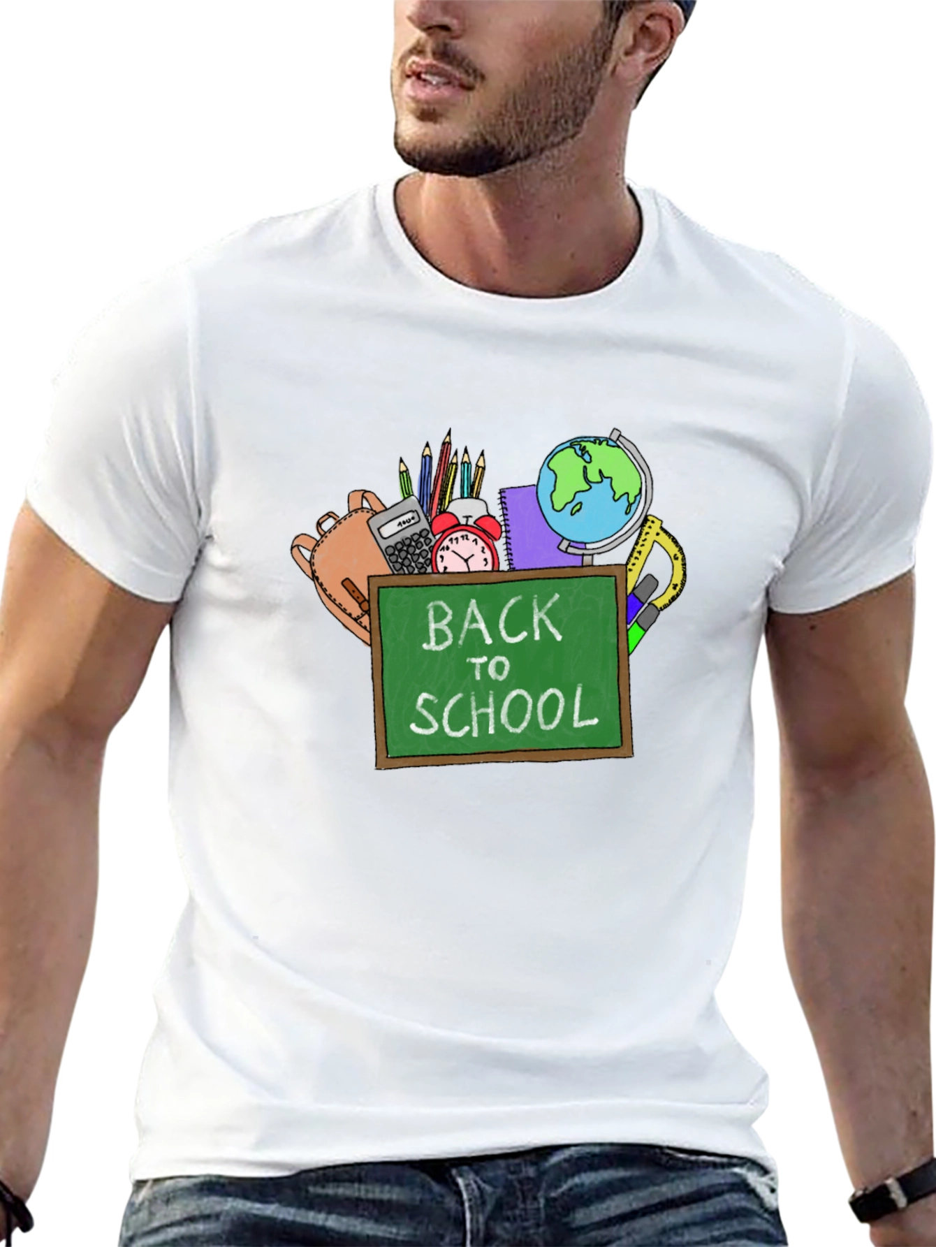 Back to School Graphic Tee - Black Cotton T-Shirt
