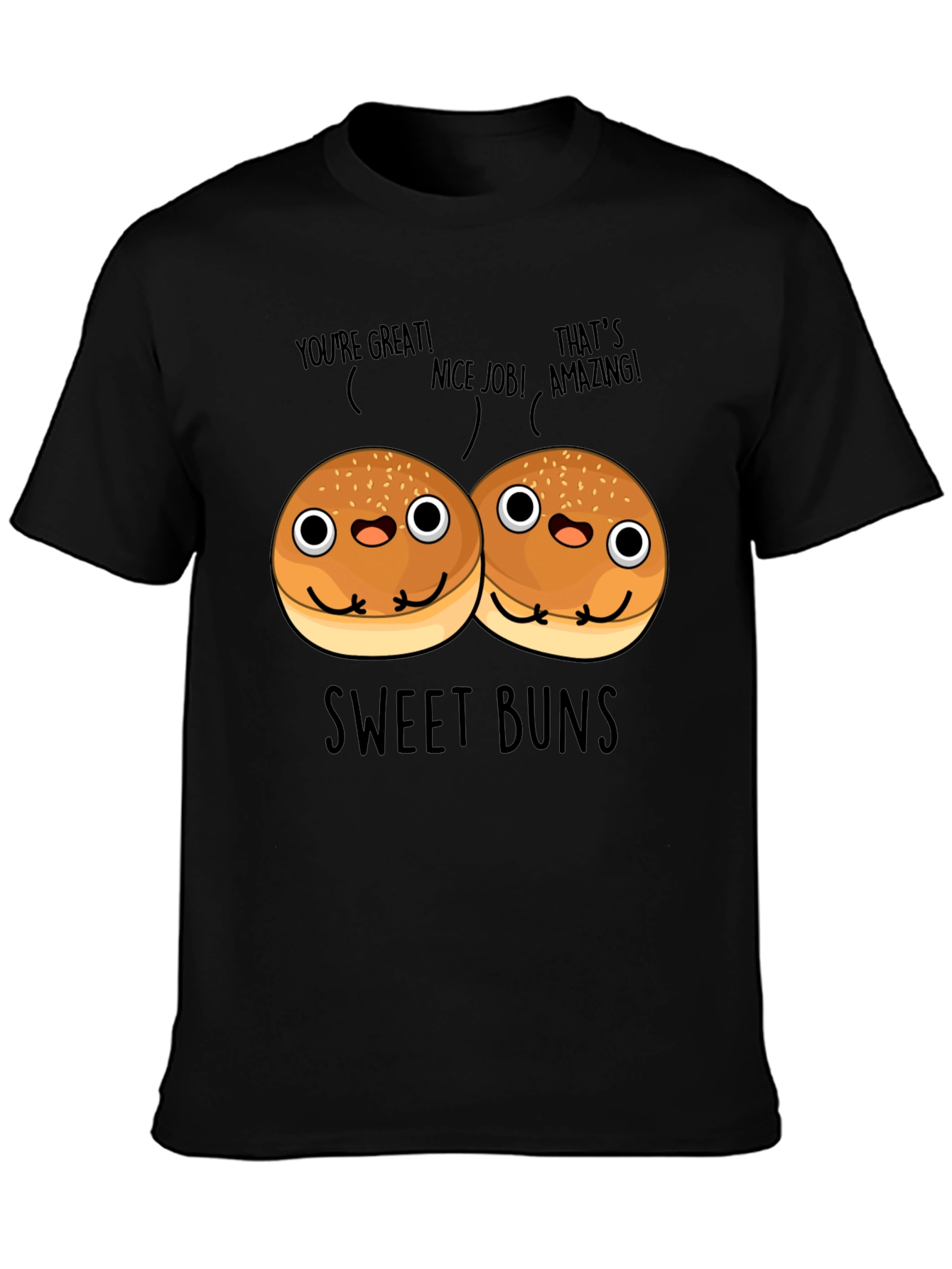 Sweet Buns Graphic Tee - Unisex Black T-Shirt