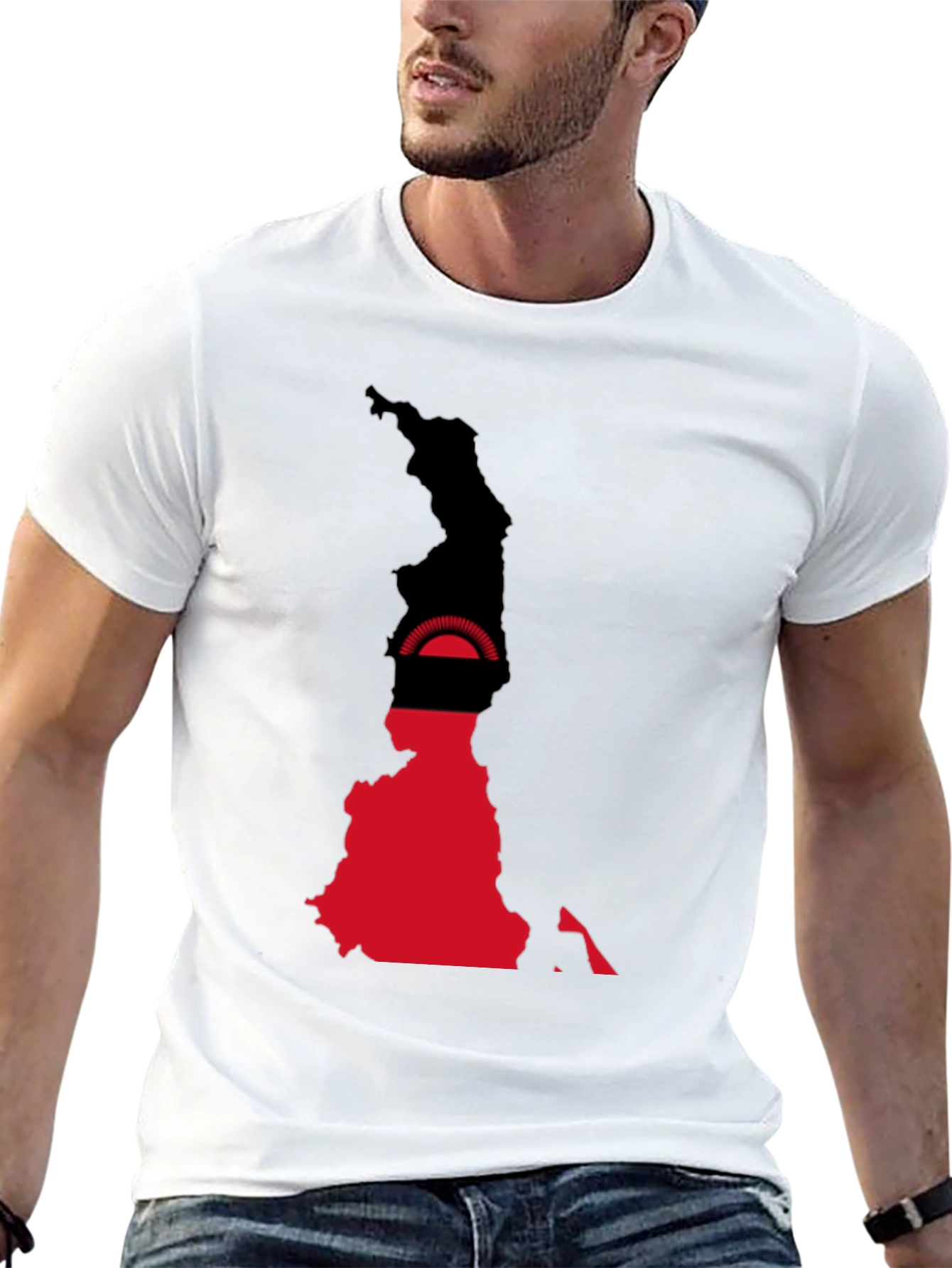 Malawi Flag Map T-Shirt - Black