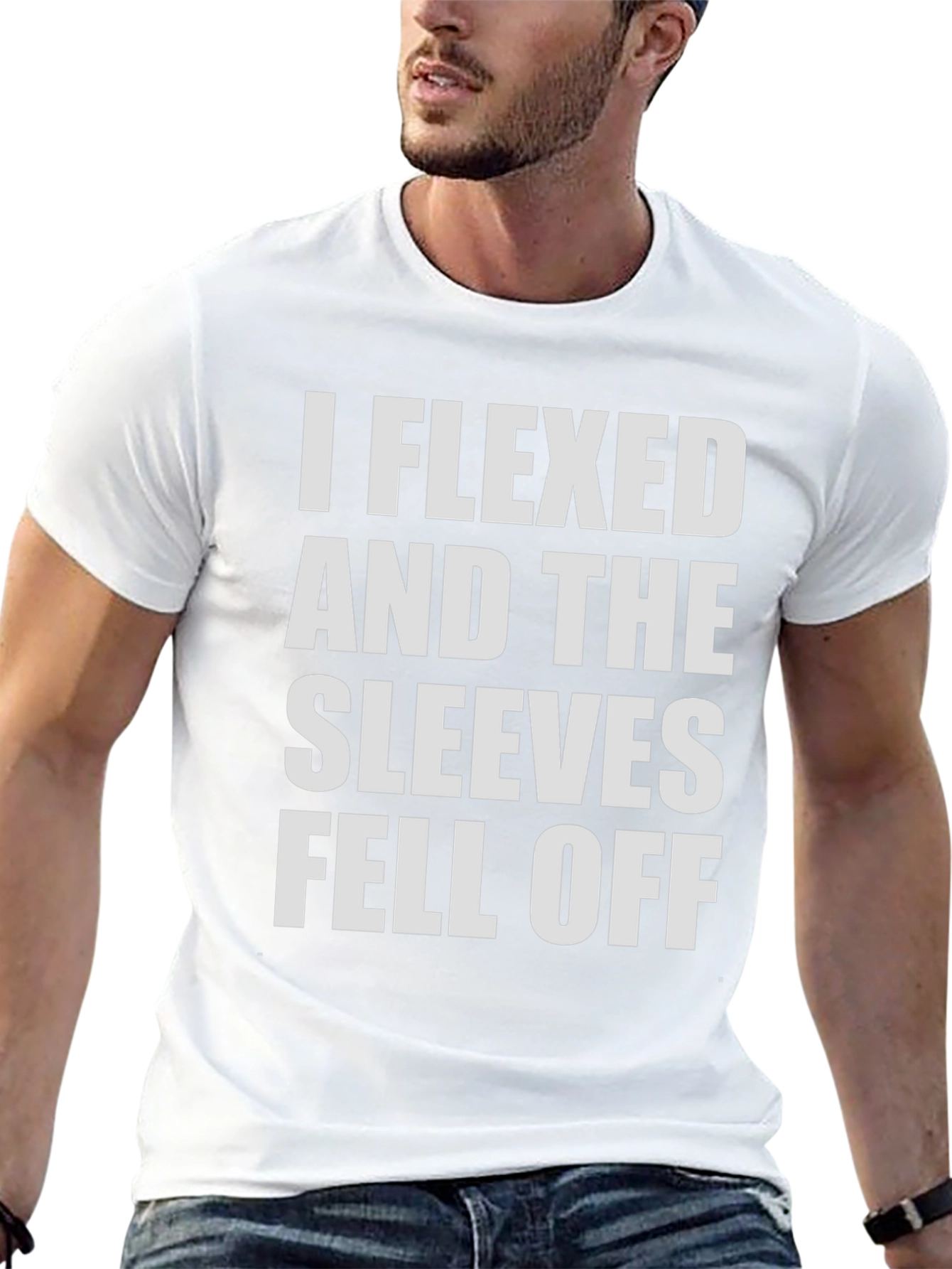 Flexed Sleeves Fell Off Funny Mens T-Shirt