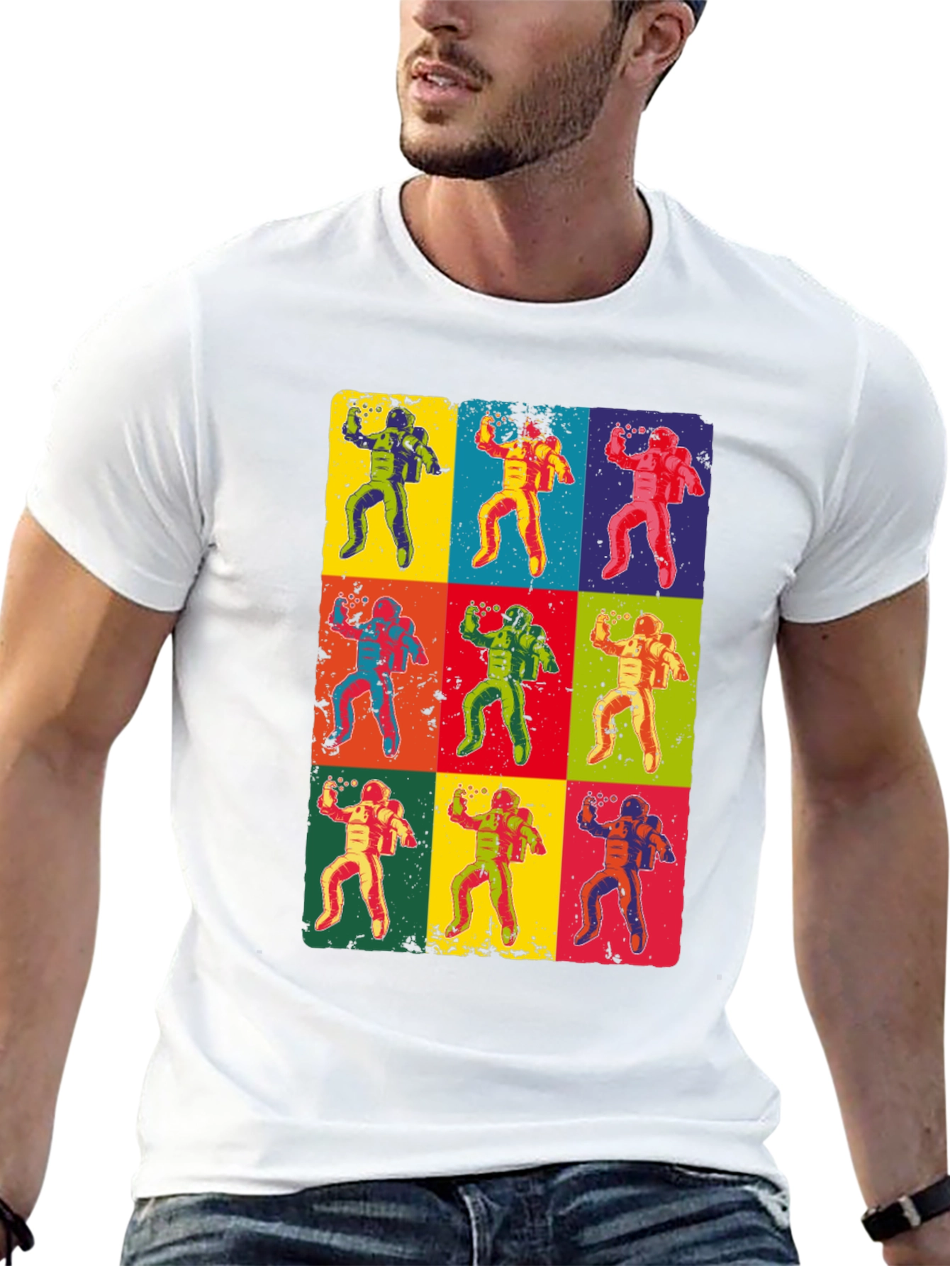 Pop Art Astronaut Graphic T-Shirt
