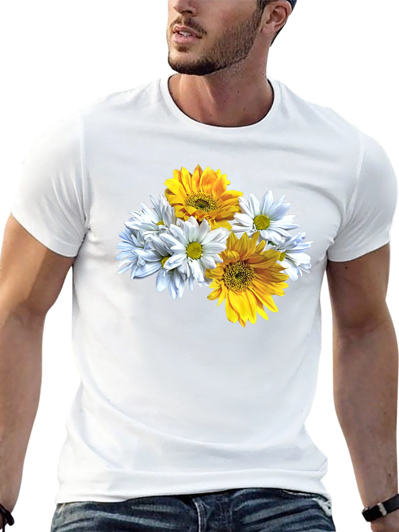 Floral Graphic Tee - Daisy & Sunflower Print