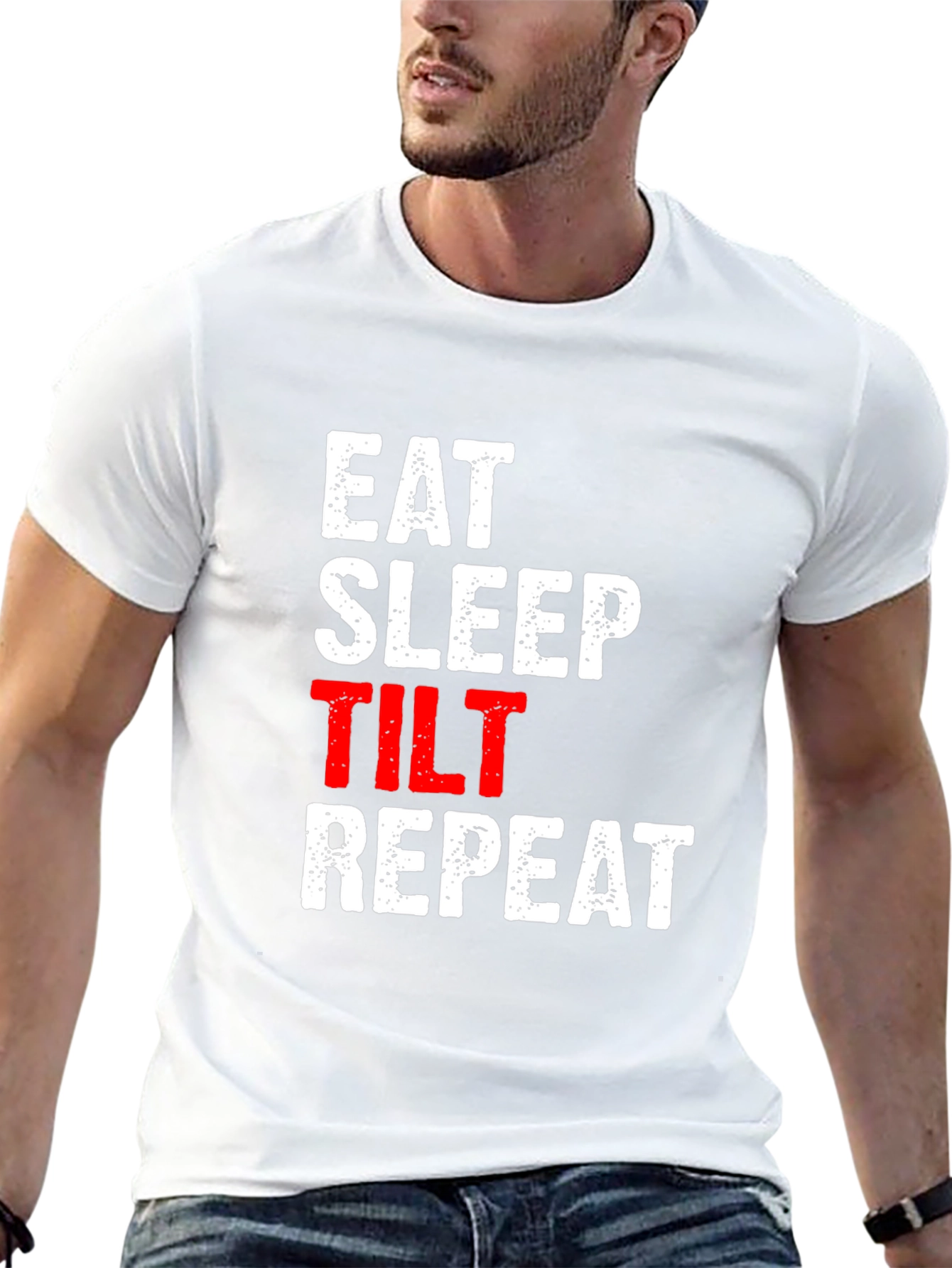 Eat Sleep Tilt Repeat - Funny Gamer T-Shirt