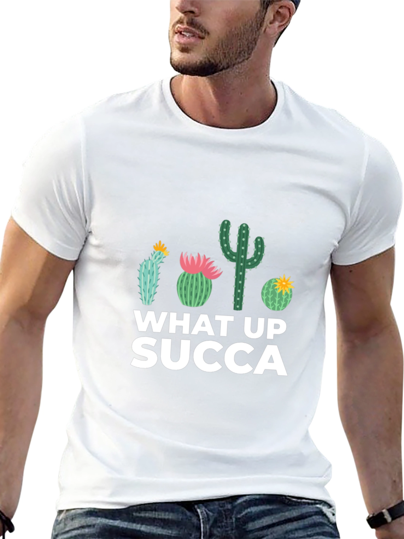 What Up SUCCA Cactus Graphic T-Shirt