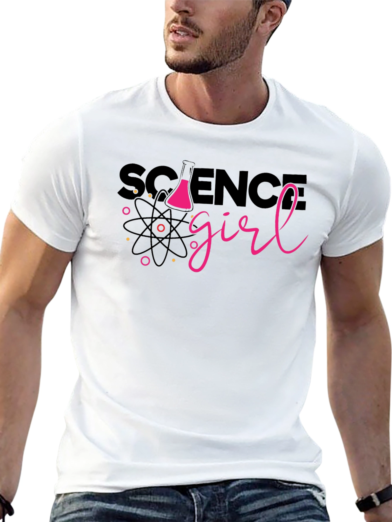 Science Girl T-Shirt - Black Short Sleeve