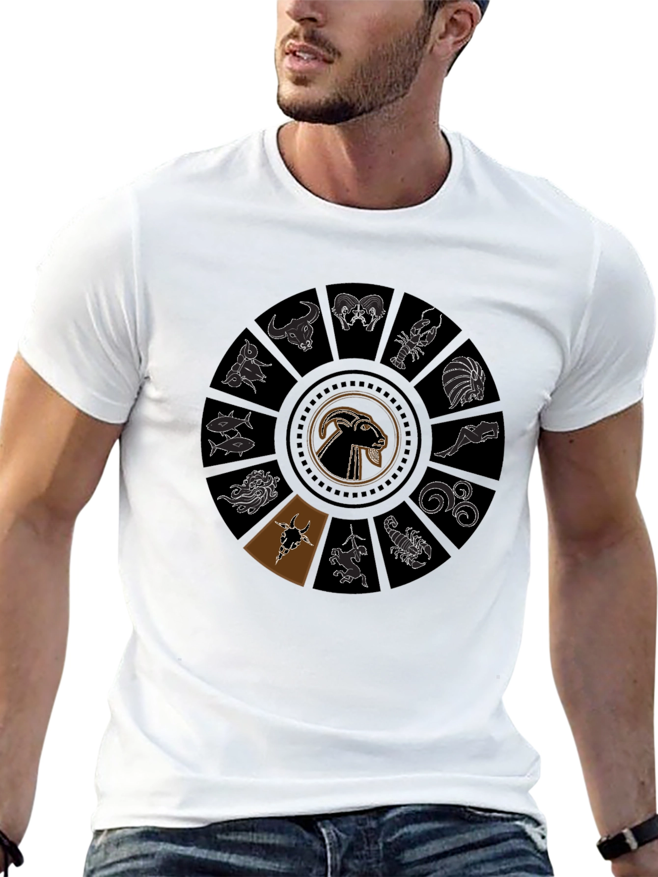Zodiac Wheel Graphic Tee - Astrology Shirt