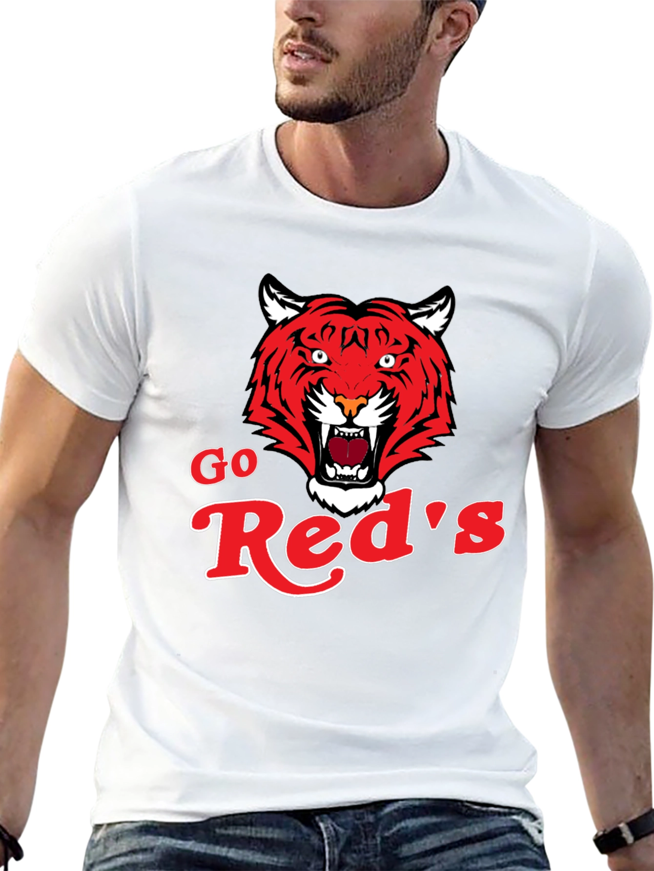 Go Reds Tiger Graphic T-Shirt - Classic Black