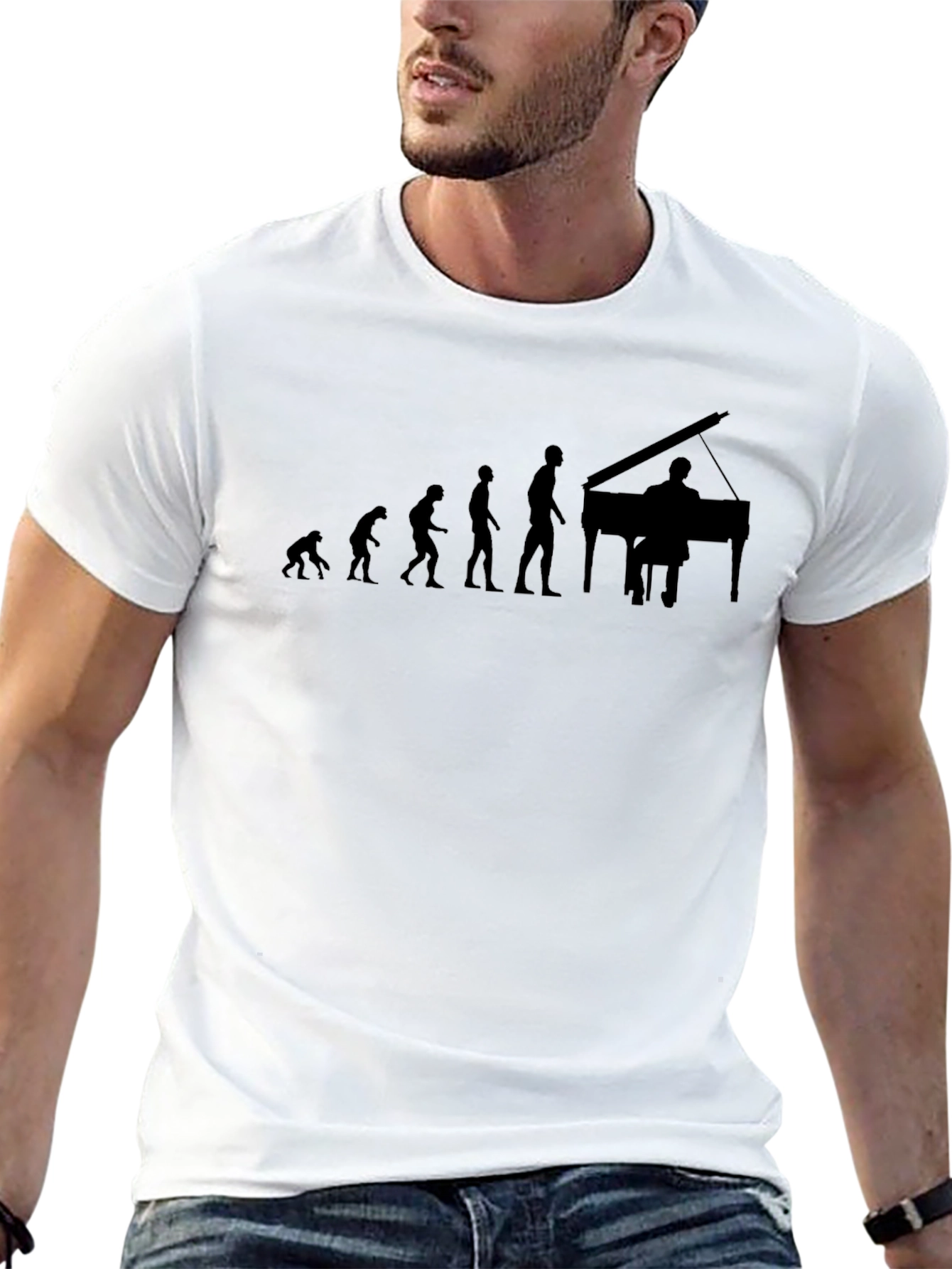 Evolution of Pianist Graphic Tee - Black