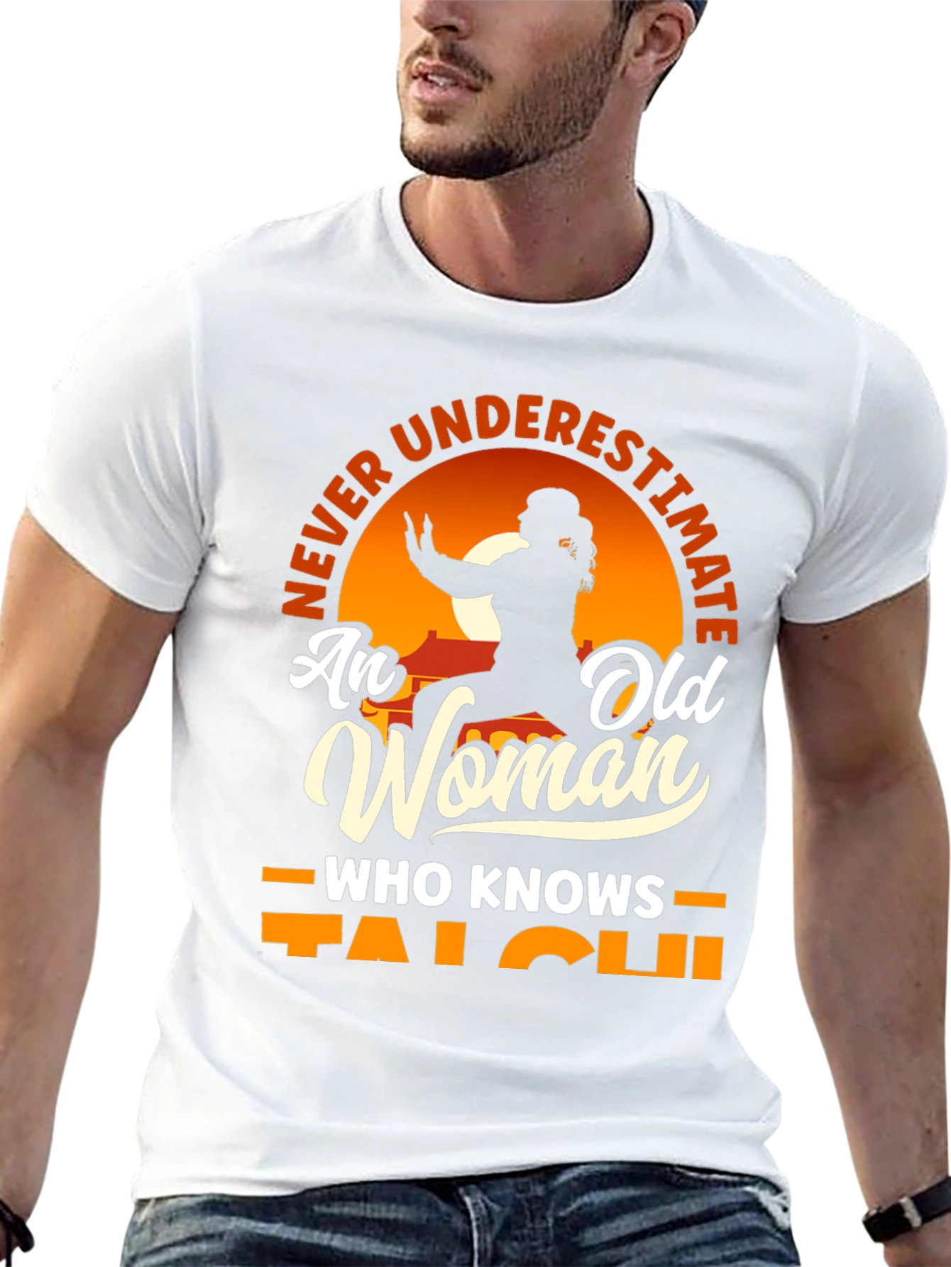 Never Underestimate Old Woman Tai Chi T-Shirt