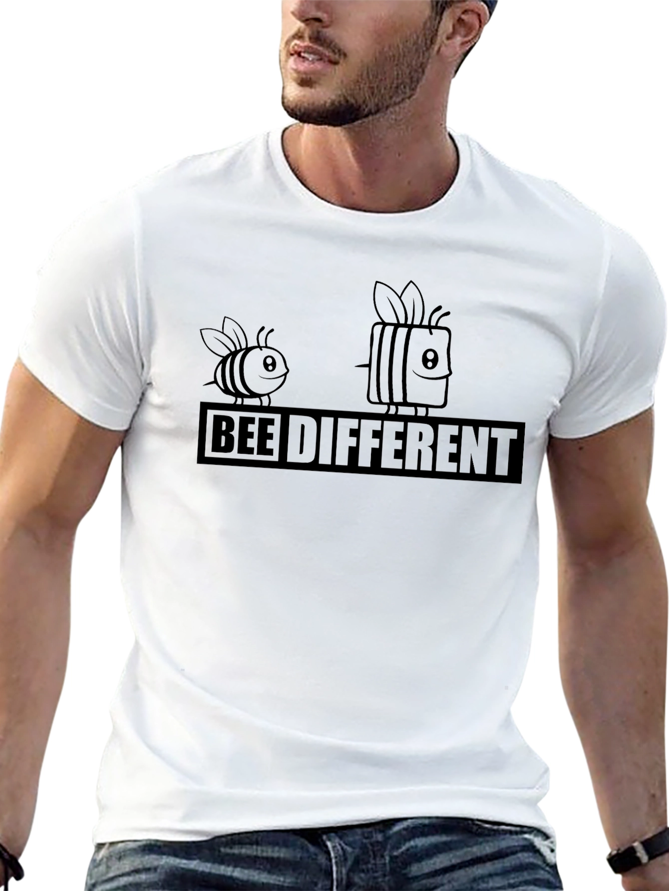 Bee Different Graphic Tee - Black