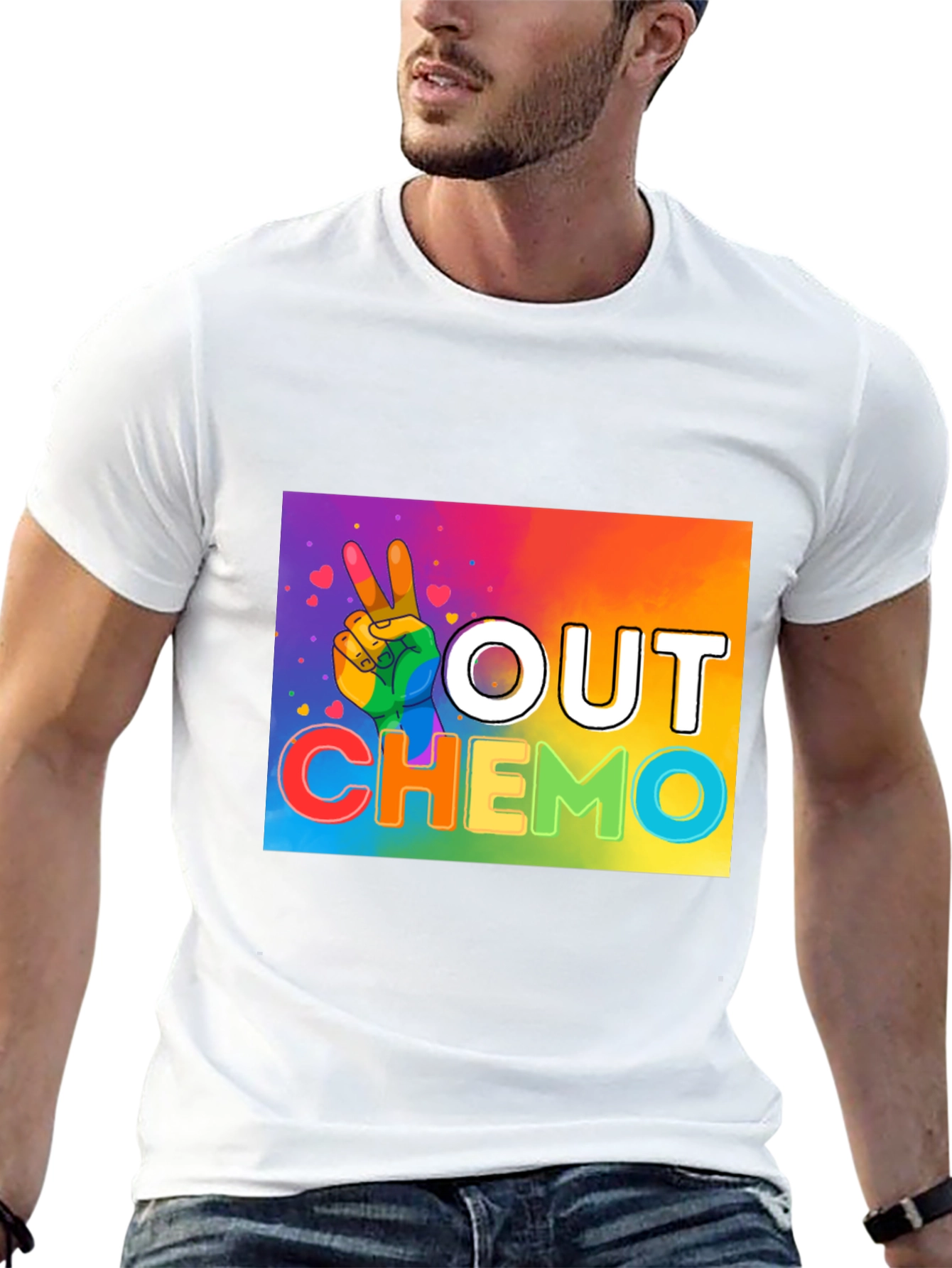 Out Chemo Rainbow Graphic T-Shirt