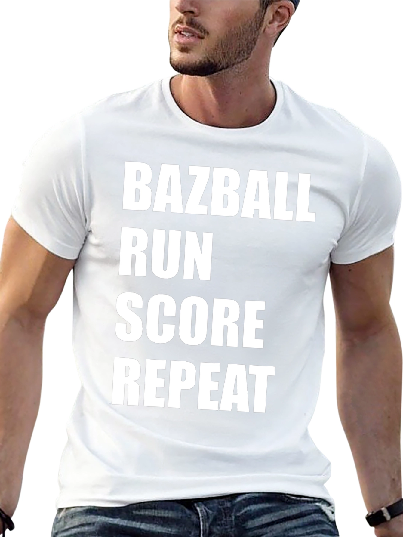 Bazball Run Score Repeat Black T-Shirt