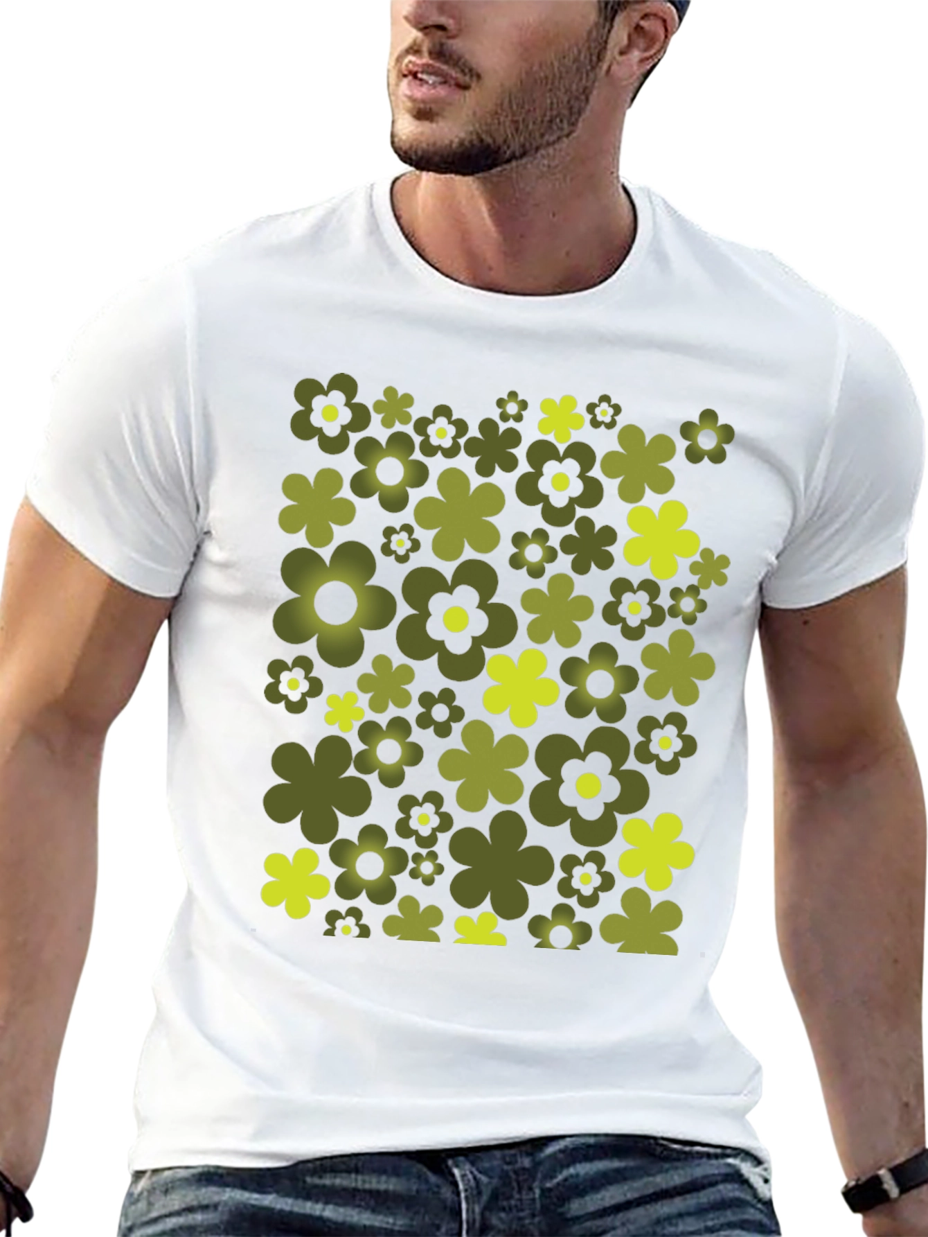 Retro Flower Power Tee - Black