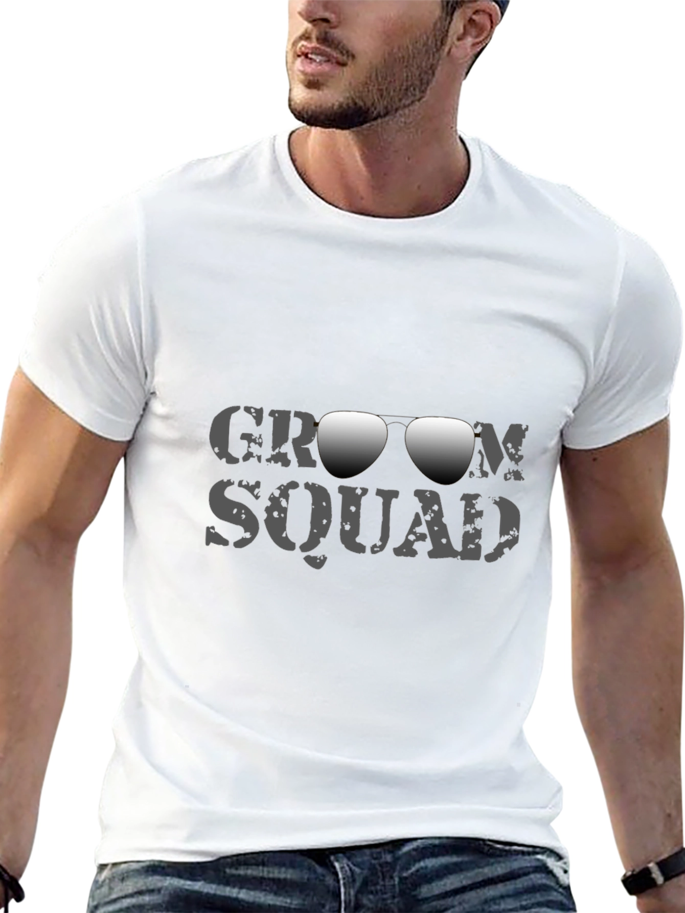 Groom Squad Black Graphic T-Shirt