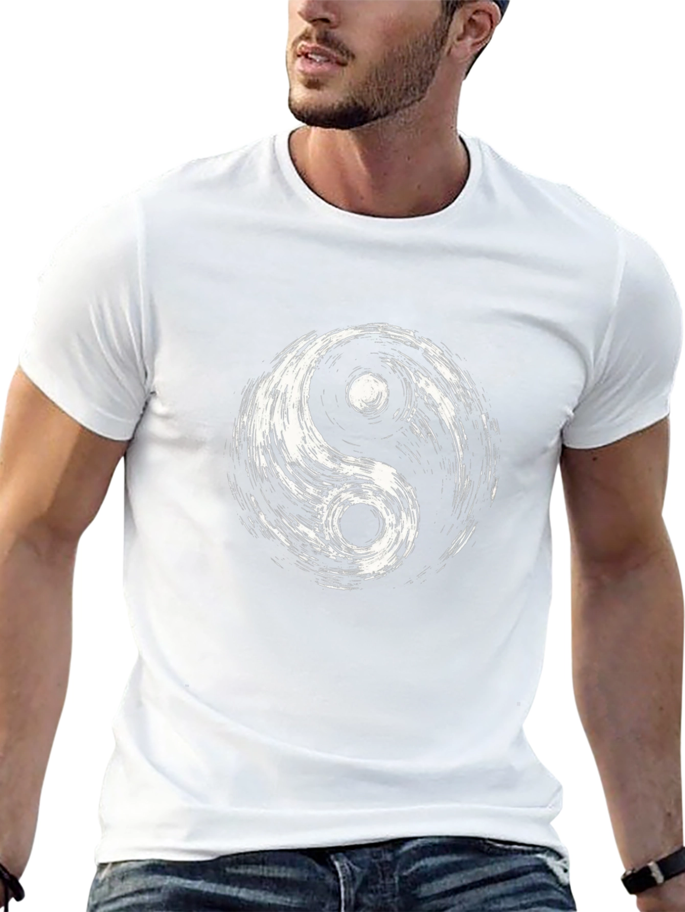 Yin Yang Graphic Tee - Black Cotton Blend