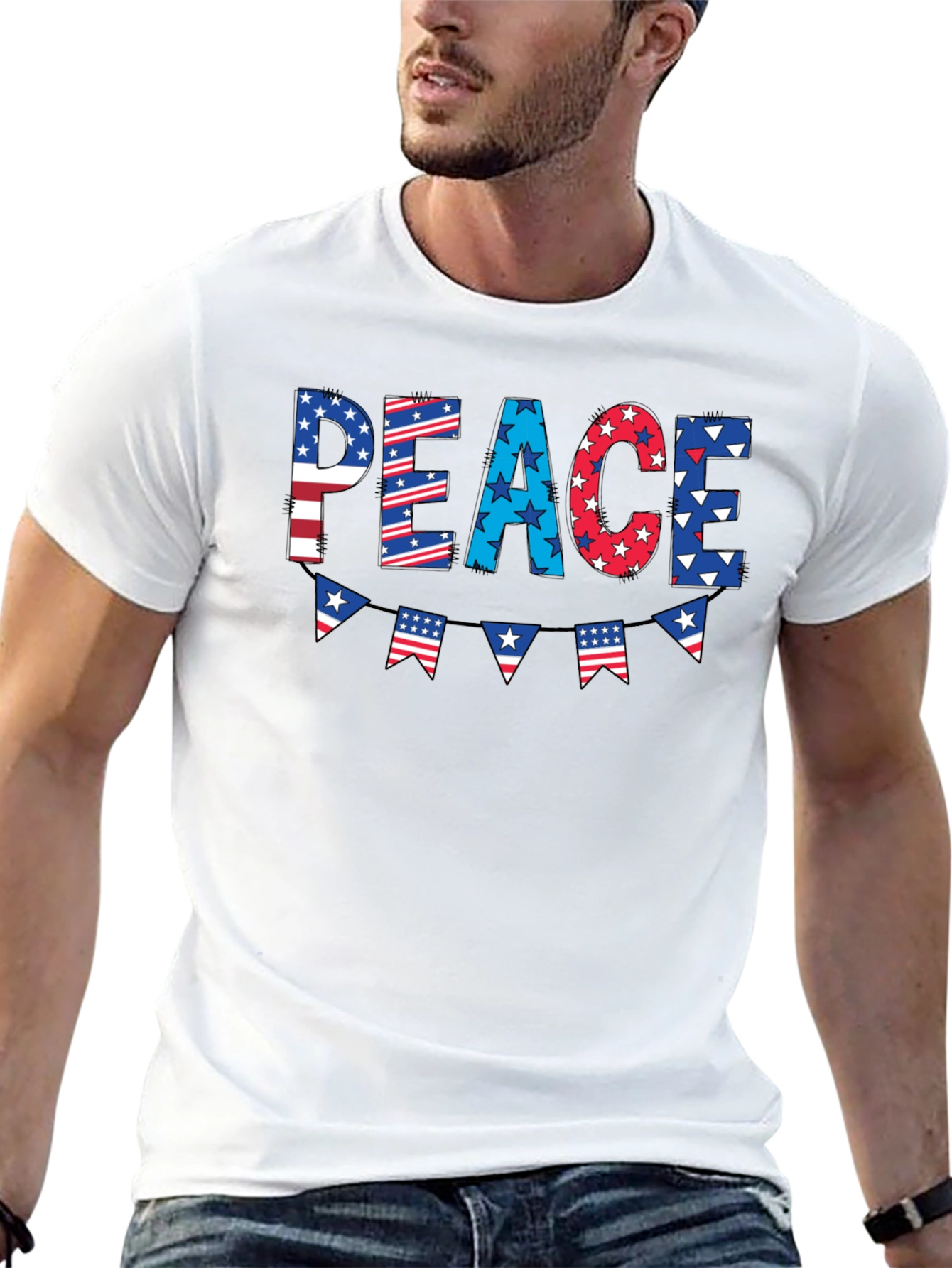 Patriotic Peace Graphic Tee - 4th of July T-Shirt