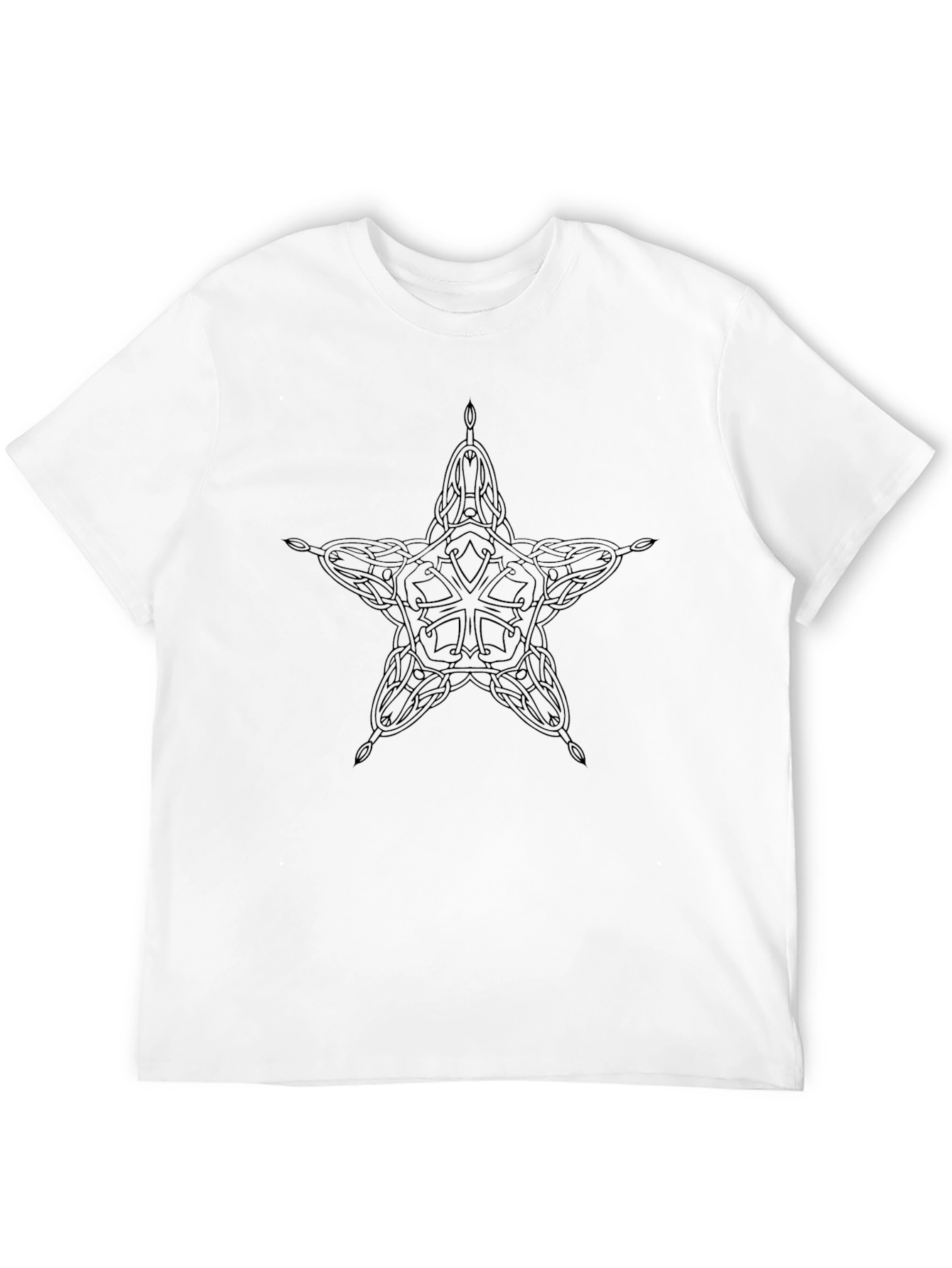 Celtic Star Graphic Tee - Black Cotton