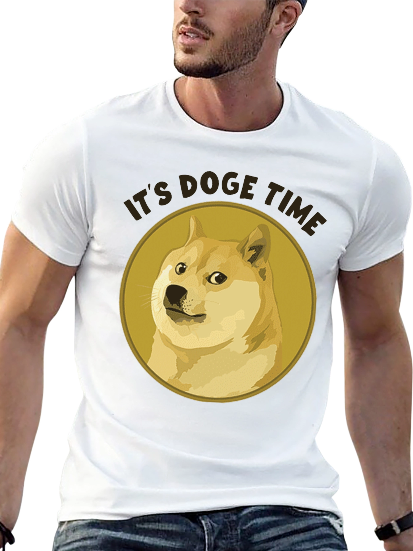 Its Doge Time Graphic Tee - Black Cotton T-Shirt
