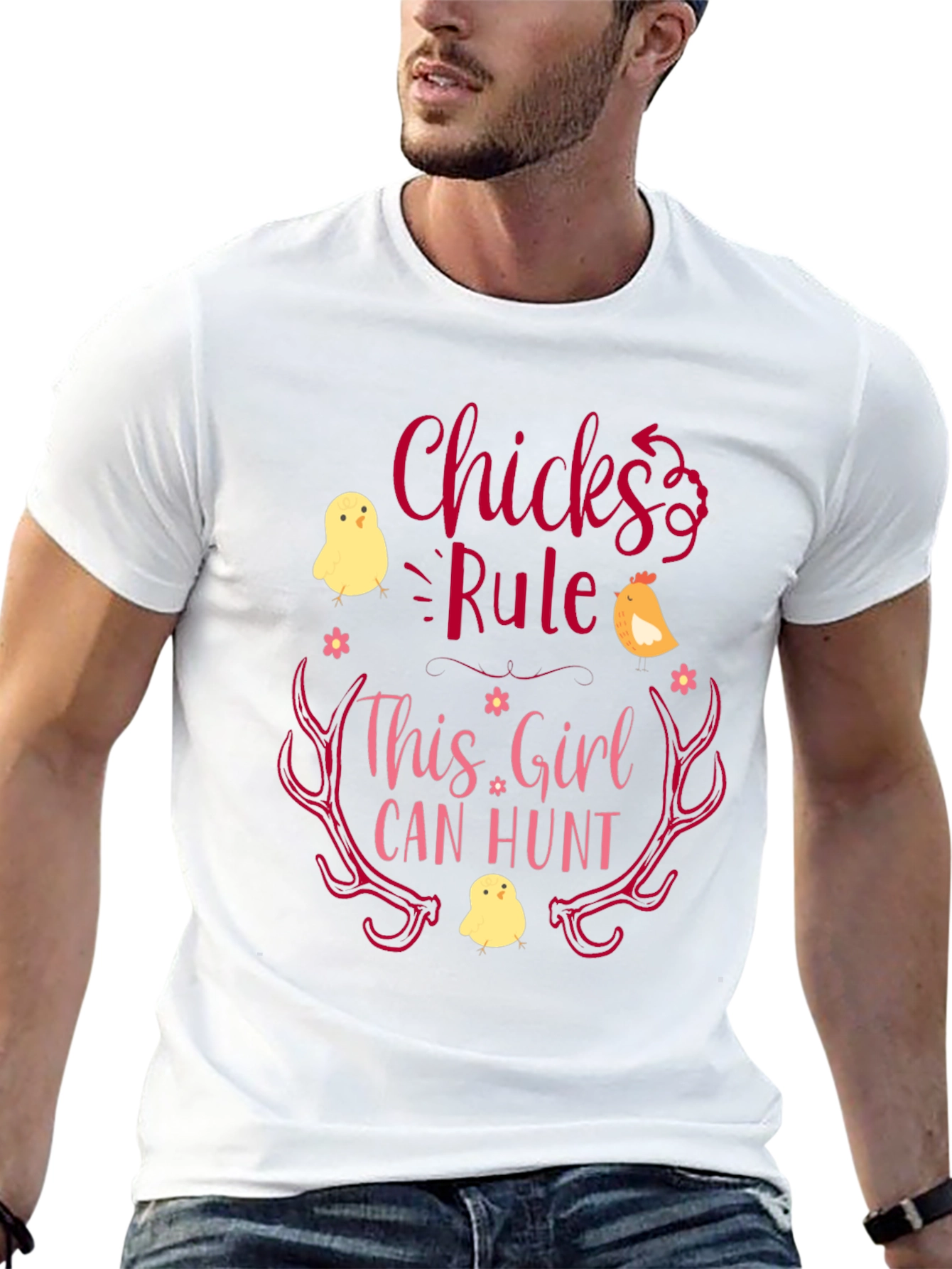 Chicks Rule This Girl Can Hunt Graphic Tee