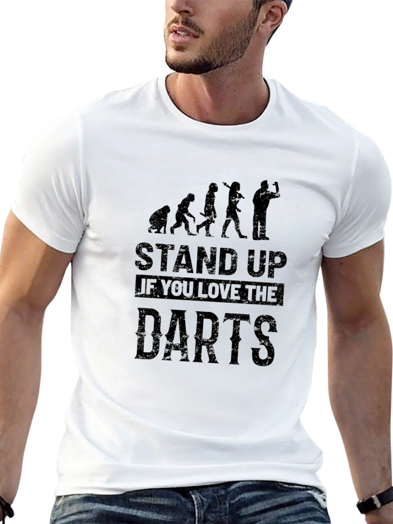 Stand Up If You Love Darts Graphic T-Shirt