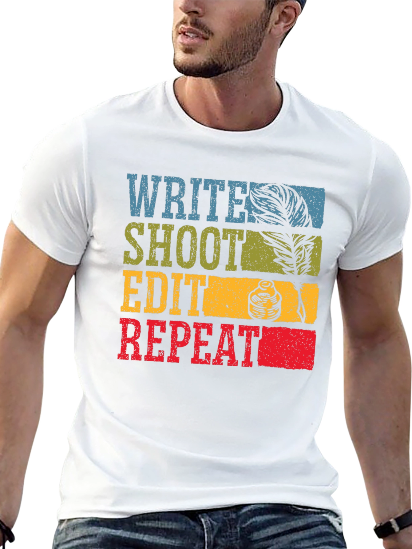 Write Shoot Edit Repeat Graphic Tee