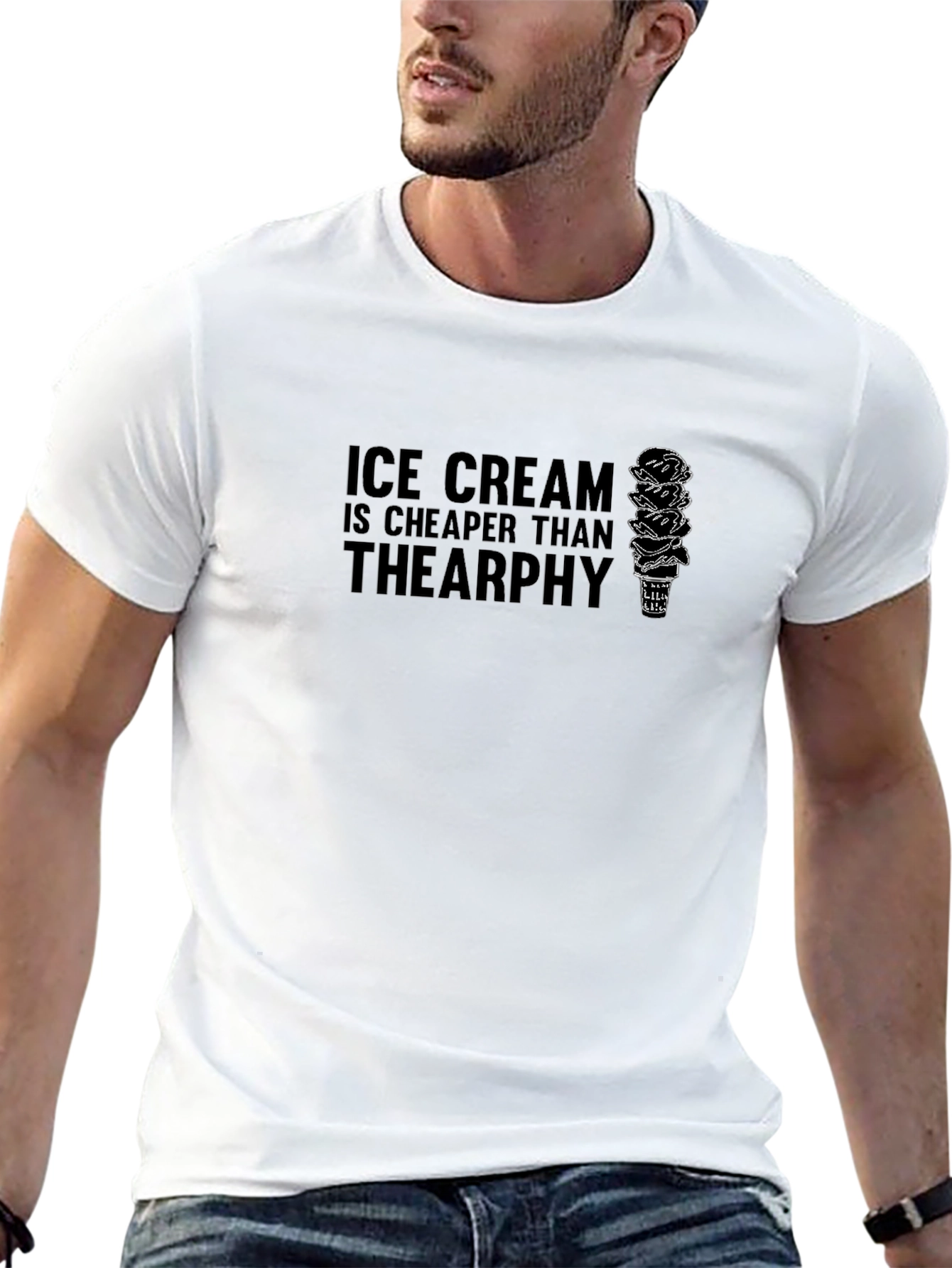 Ice Cream Cheaper Than Therapy Graphic Tee