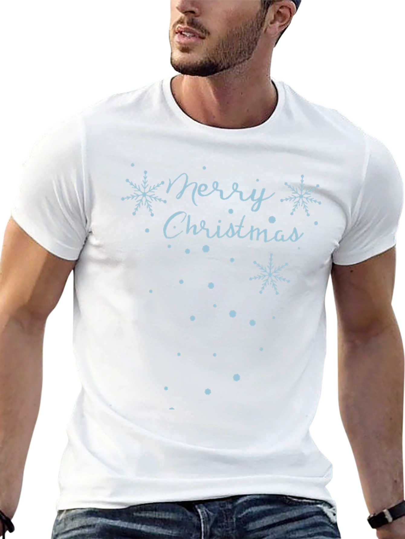 Merry Christmas Snowflake Graphic T-Shirt