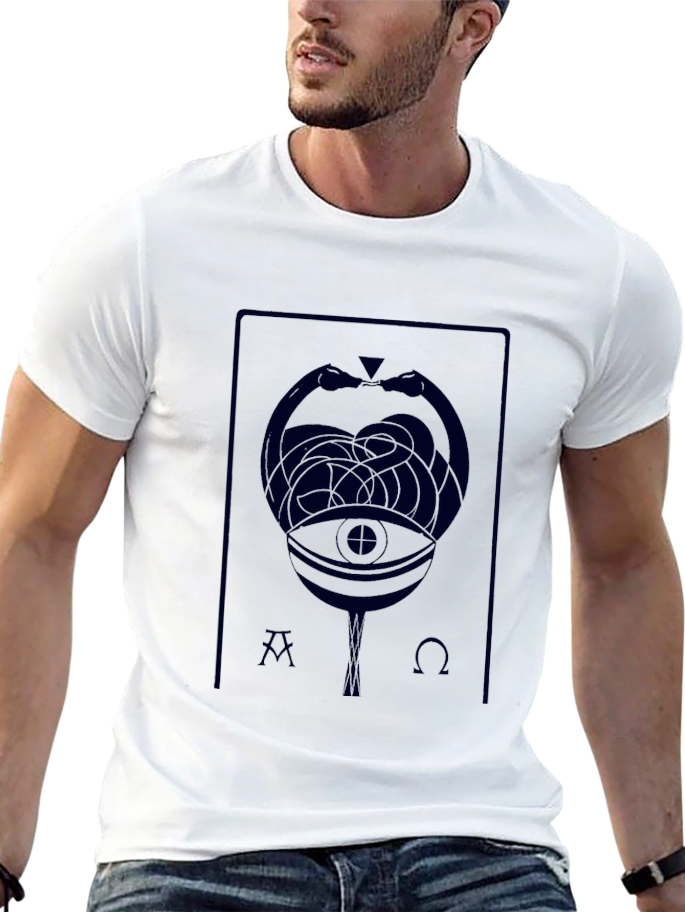 Mystic Serpent Eye Graphic T-Shirt - Black