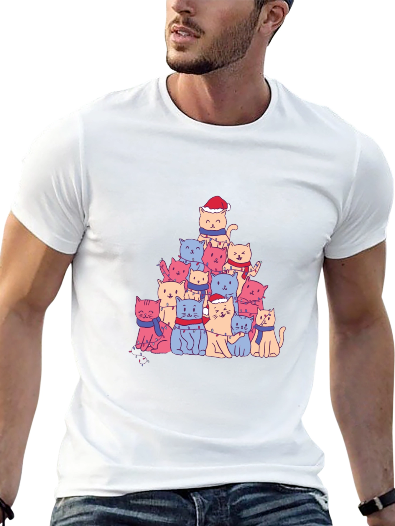 Christmas Cat Tree T-Shirt - Festive Holiday Tee