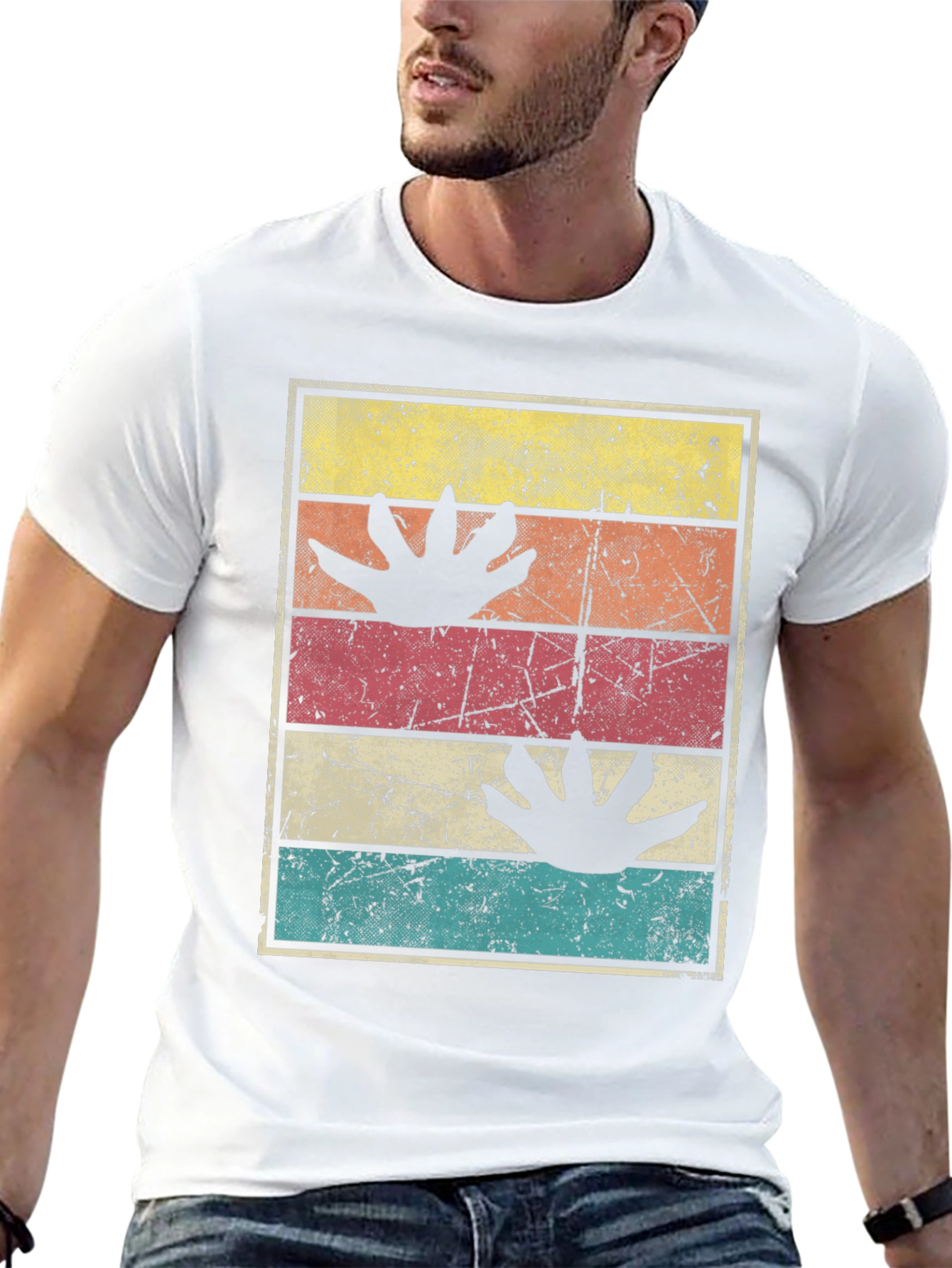 Retro Dinosaur Paw Print T-Shirt
