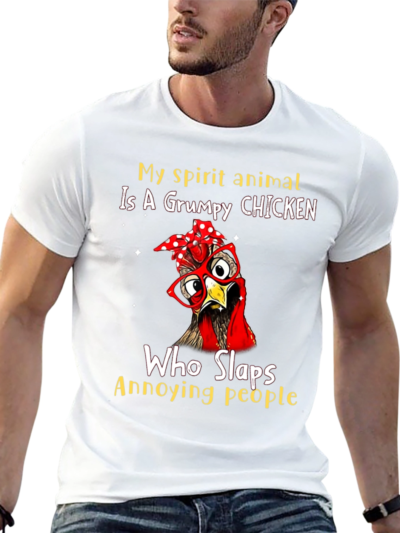 Grumpy Chicken Spirit Animal T-Shirt - Funny Novelty Tee