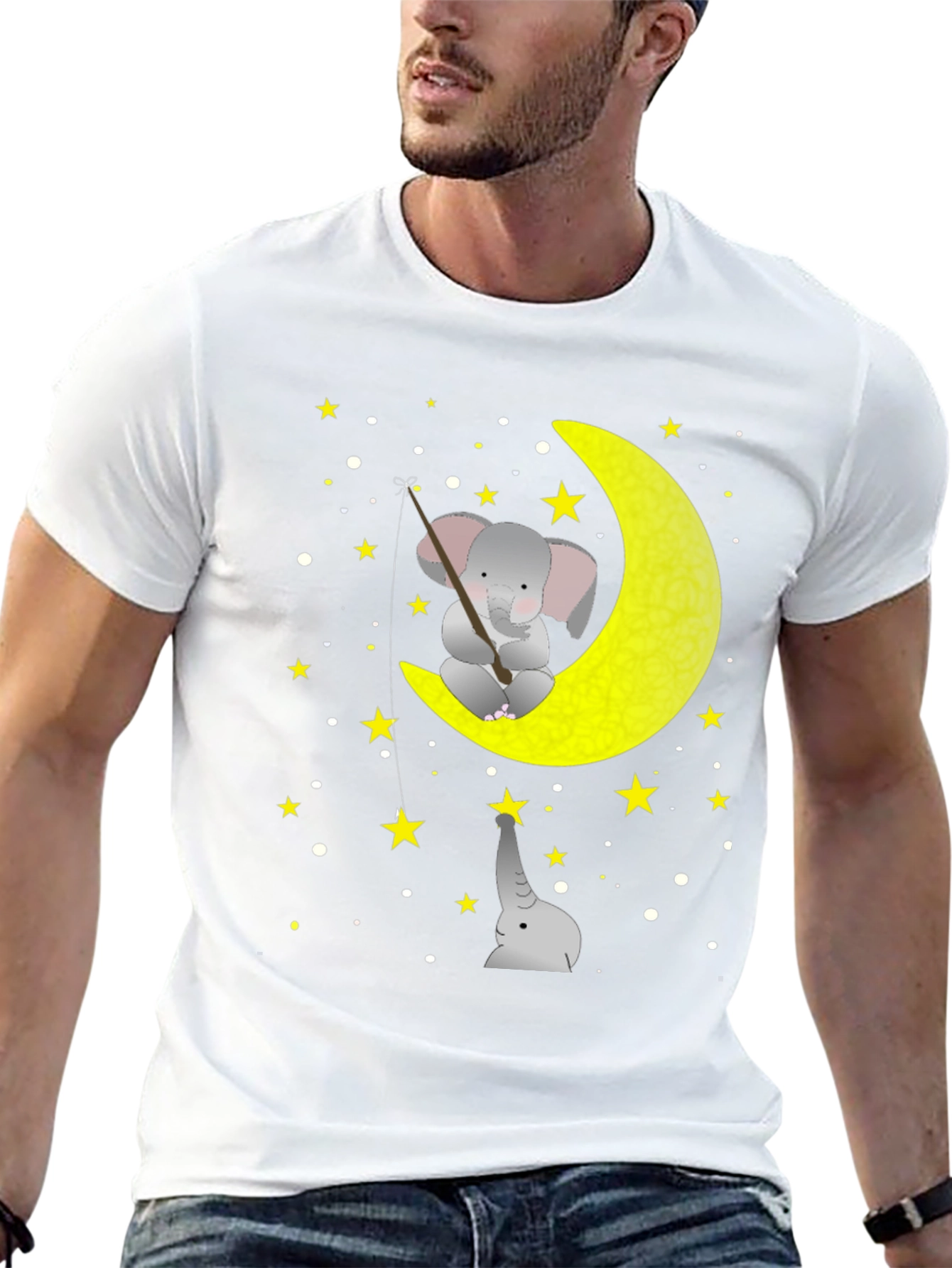 Elephant Moon Fishing Graphic Tee