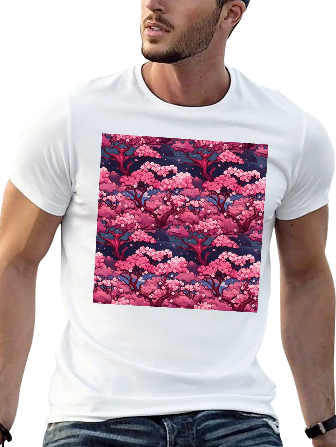 Cherry Blossom Tree Art Black Graphic Tee