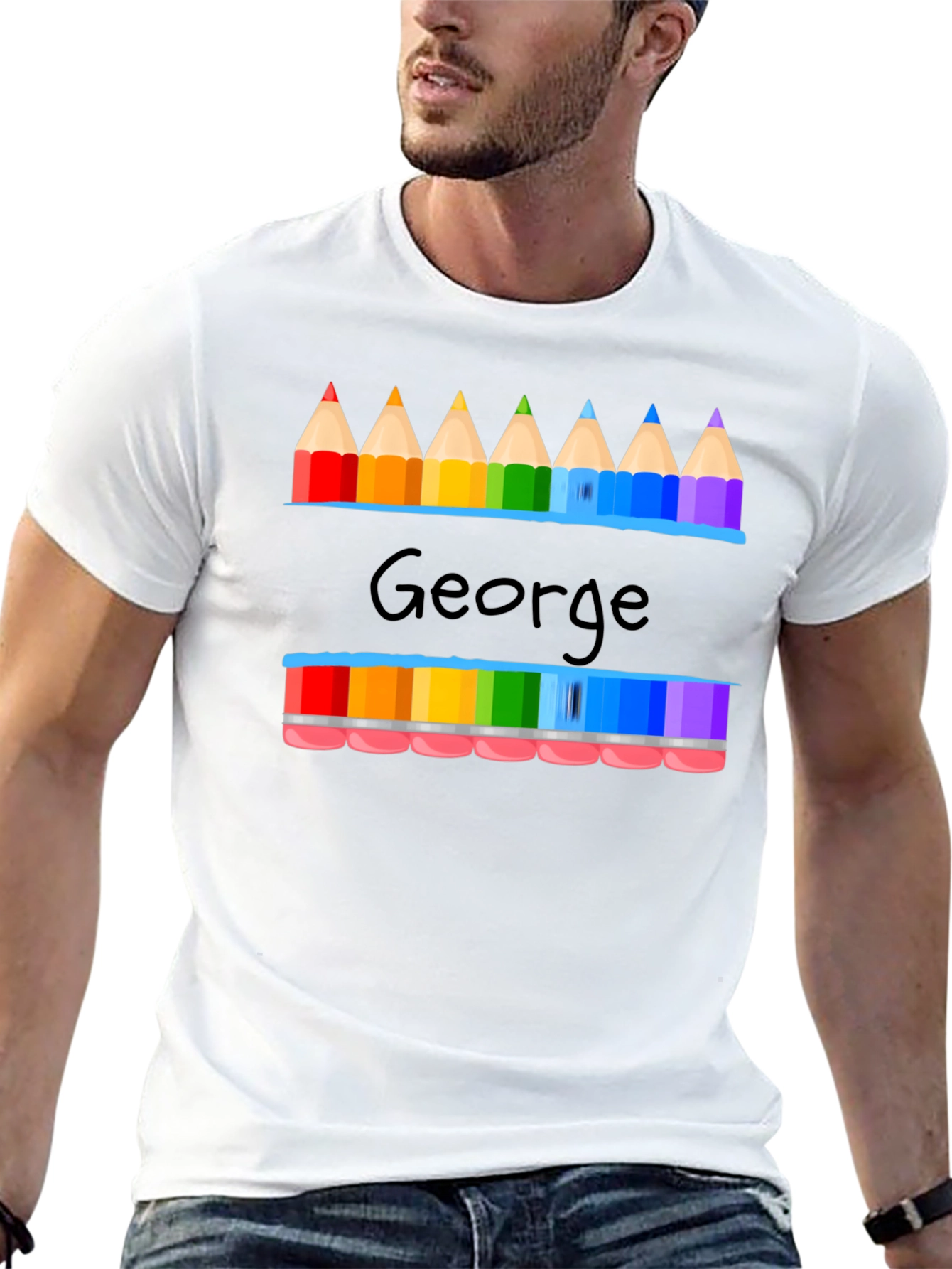 George Pencil Rainbow Graphic T-Shirt