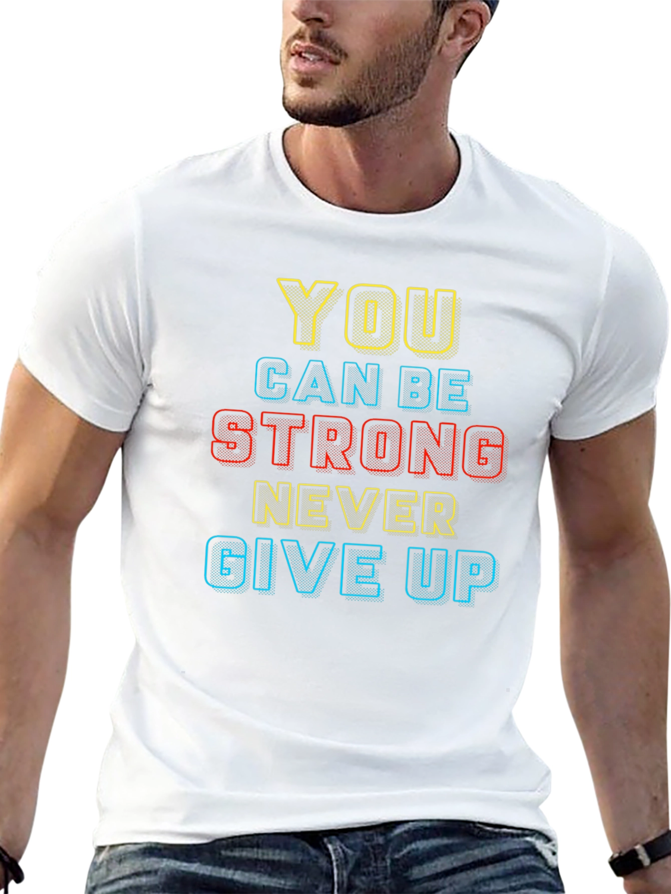 Motivational Black T-Shirt: You Can Be Strong
