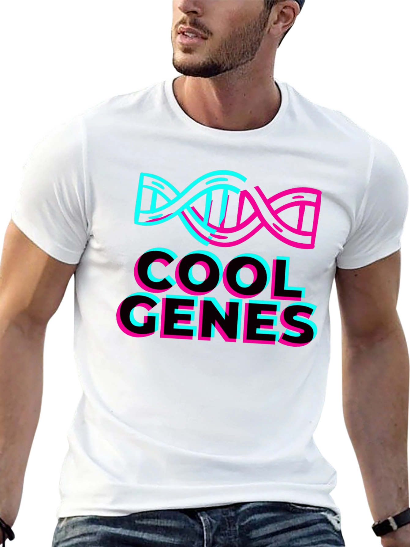 Cool Genes Graphic Tee - Stylish DNA Design