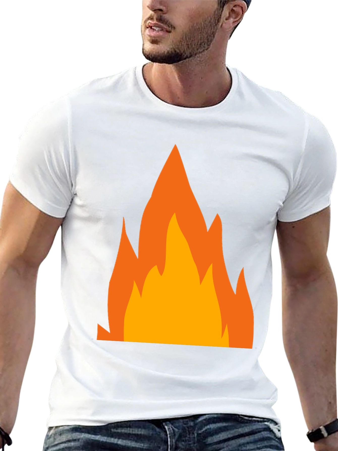 Fiery Graphic Tee - Bold Black T-Shirt