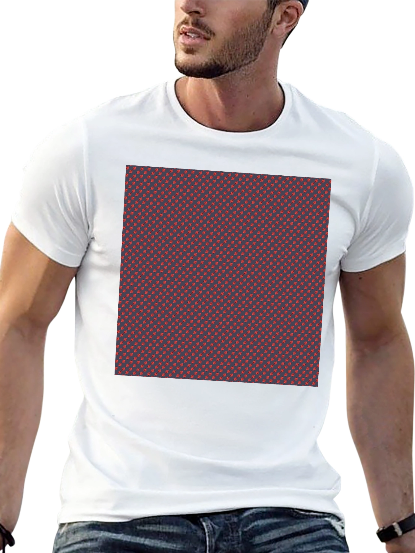 Patterned Crew Neck T-Shirt - Casual Style