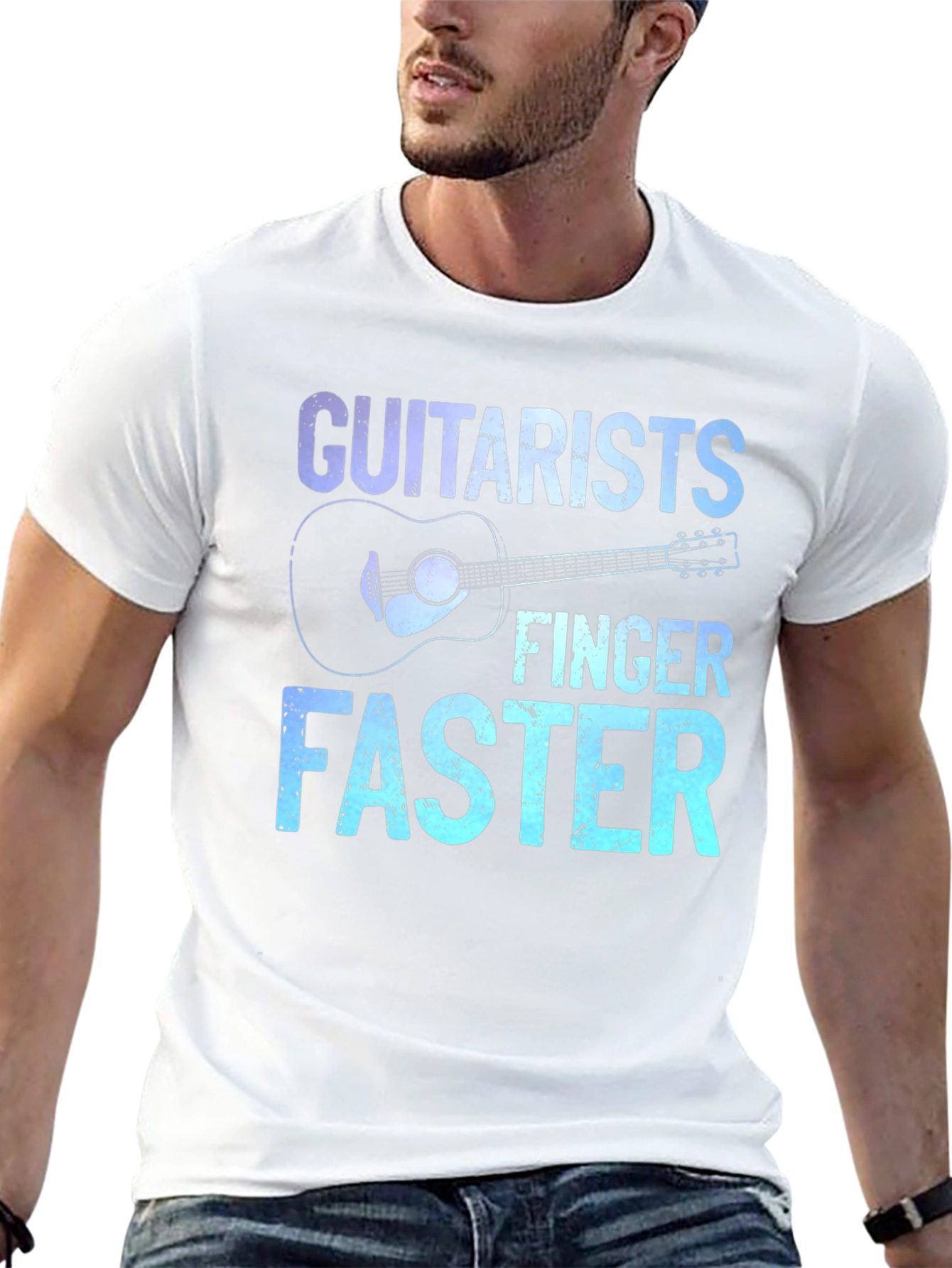 Guitarist Finger Faster Graphic T-Shirt - Music Lover Tee