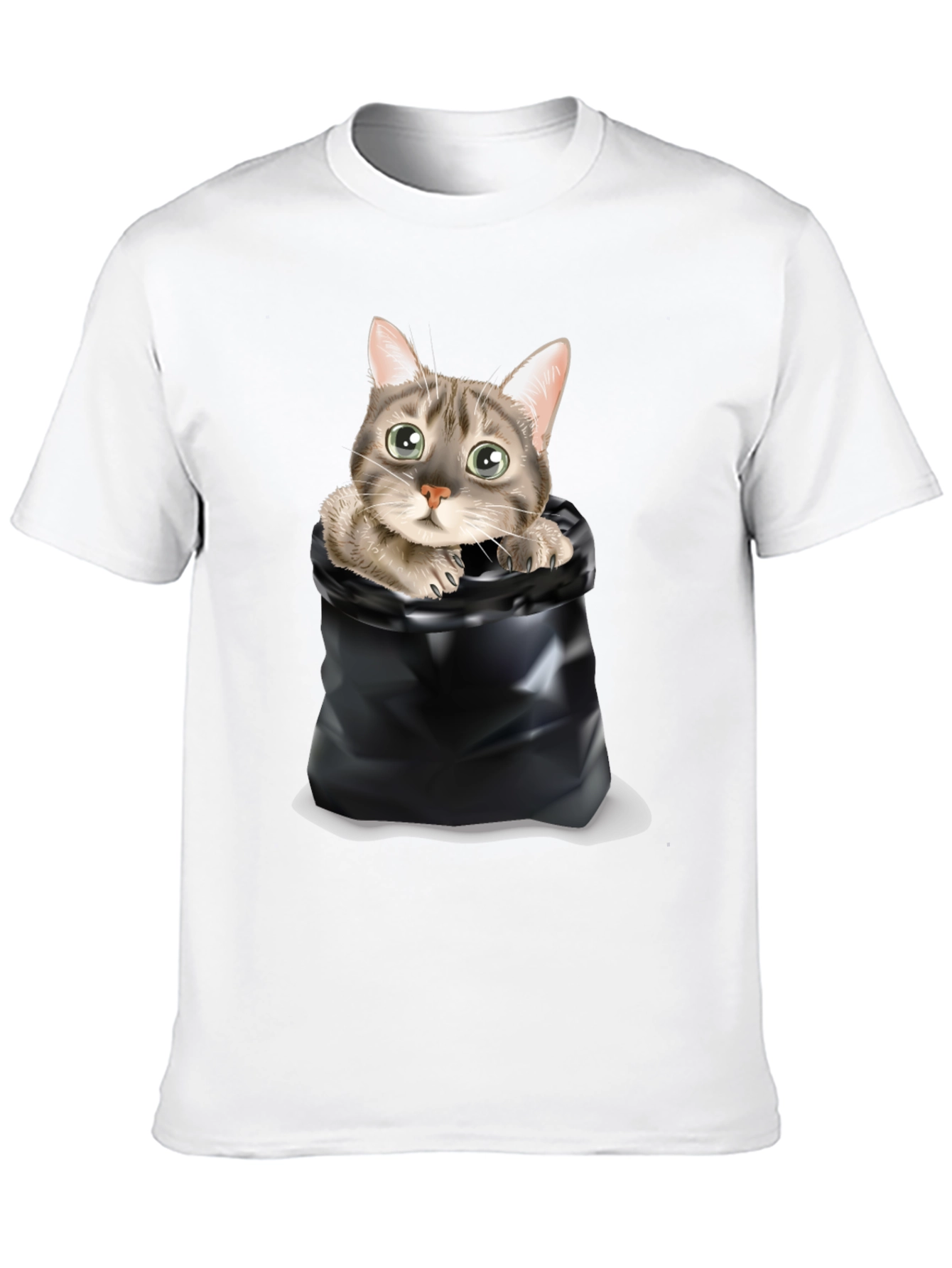 Cat in a Bag Mens Black T-Shirt