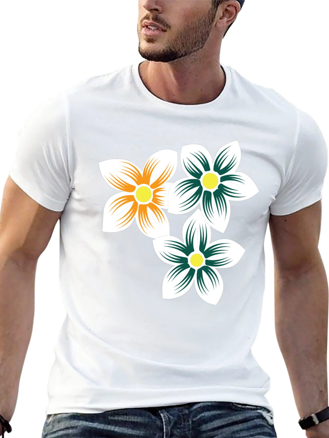 Floral Print Black T-Shirt