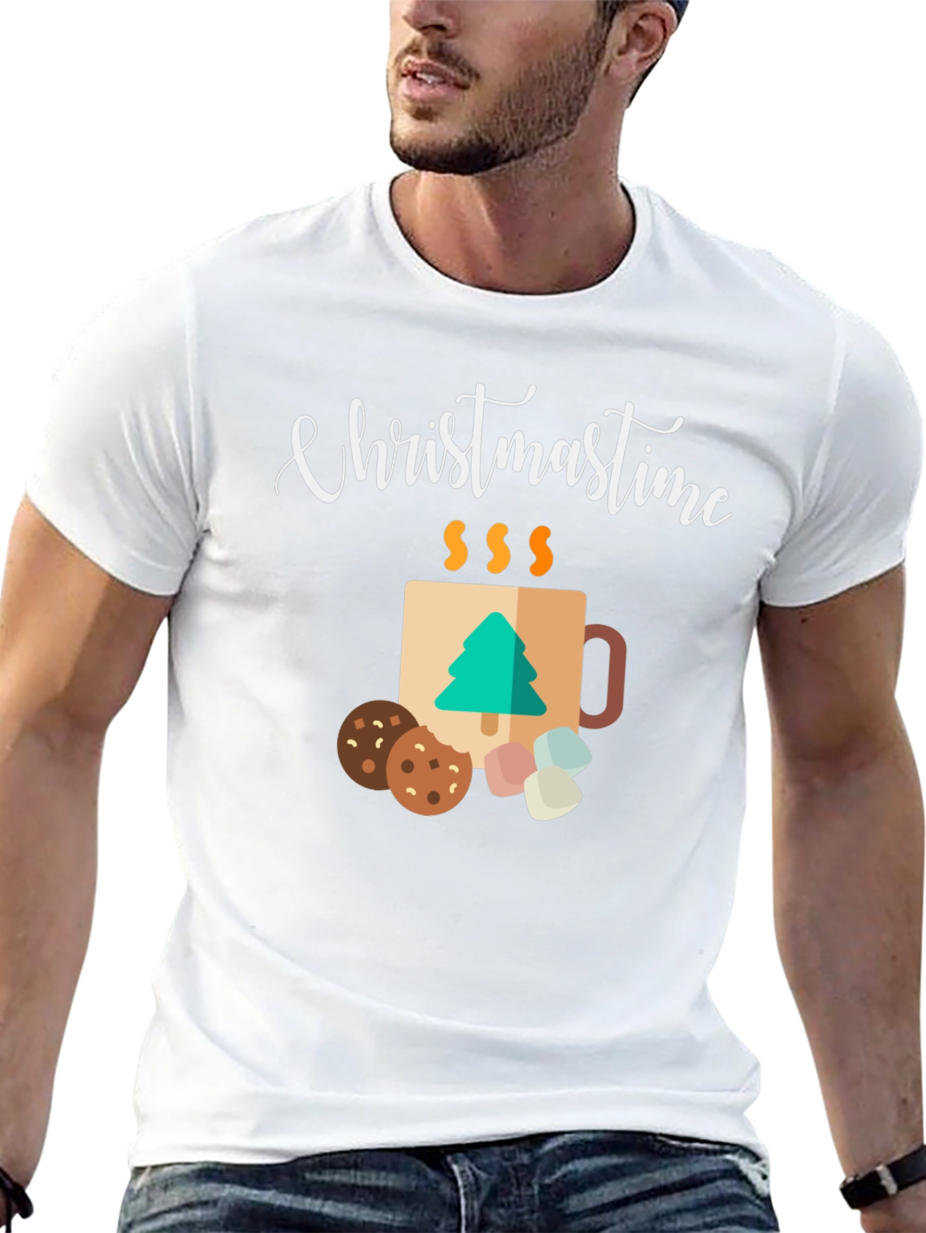 Christmastime Mug & Treats Graphic Tee - Holiday Apparel